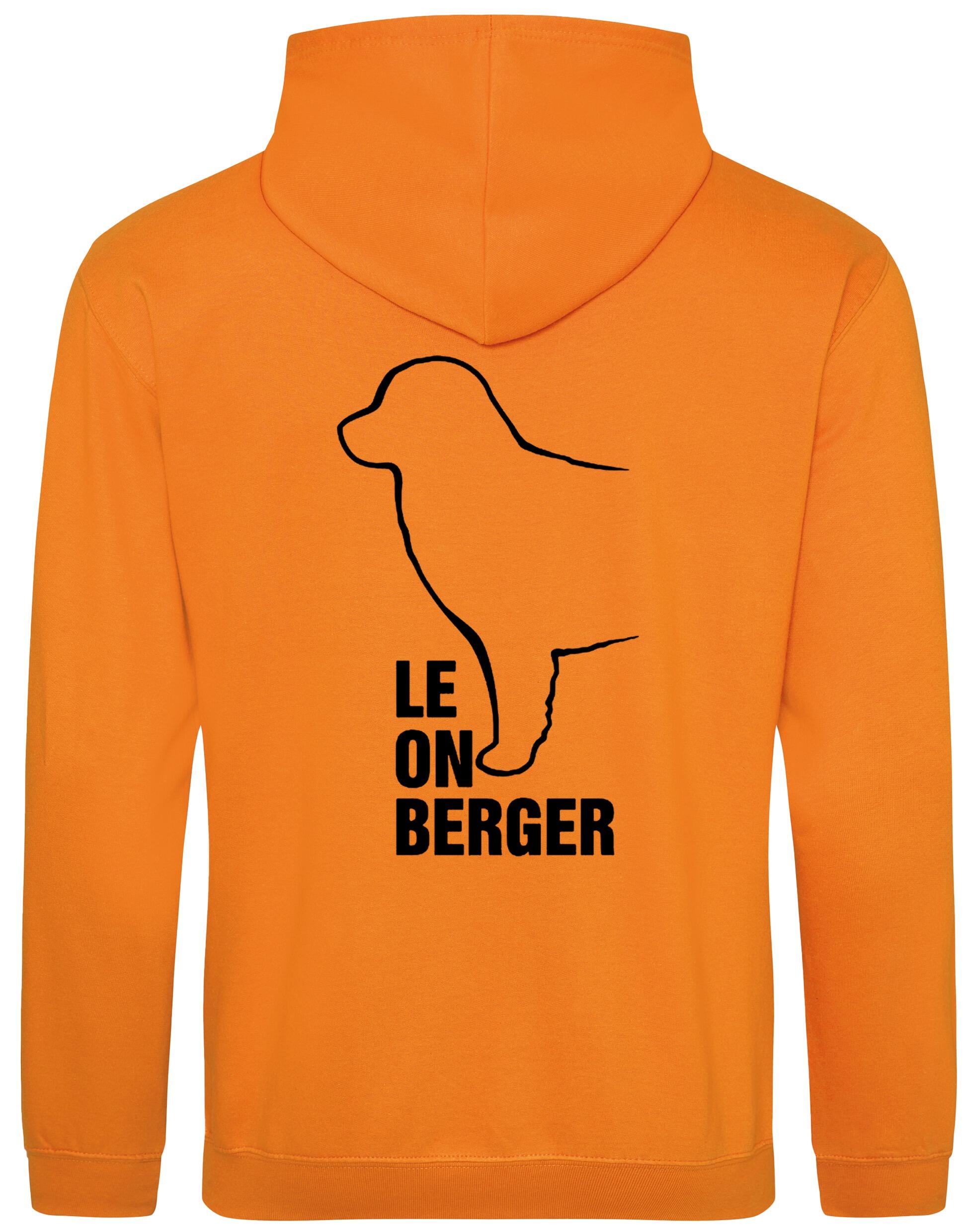 Leonberger pullover hoodie featuring exclusive breed artwork, cosy fleece lining, and personalisation options.