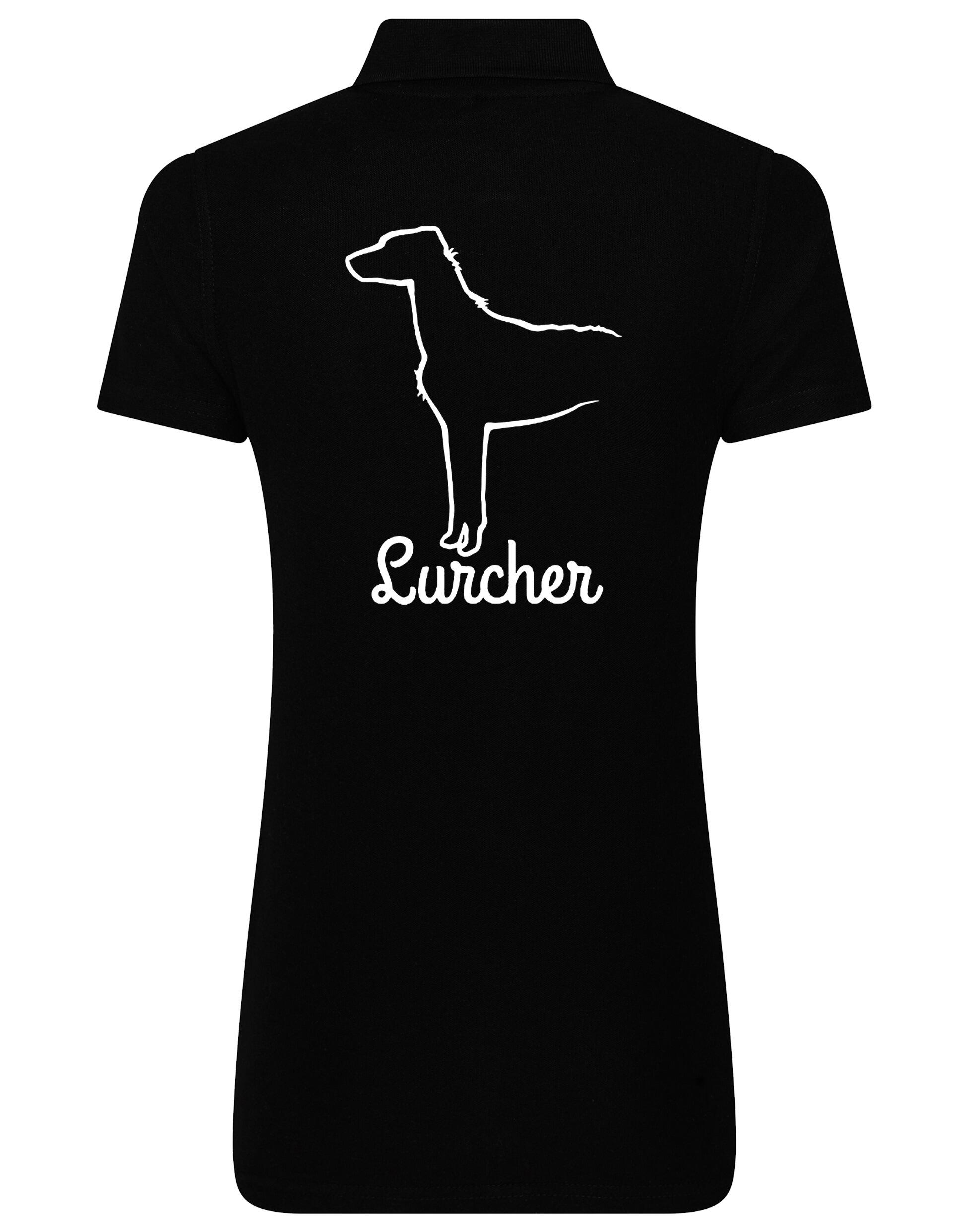 Lurcher Women's Cotton Polo featuring exclusive breed design and soft cotton fabric.