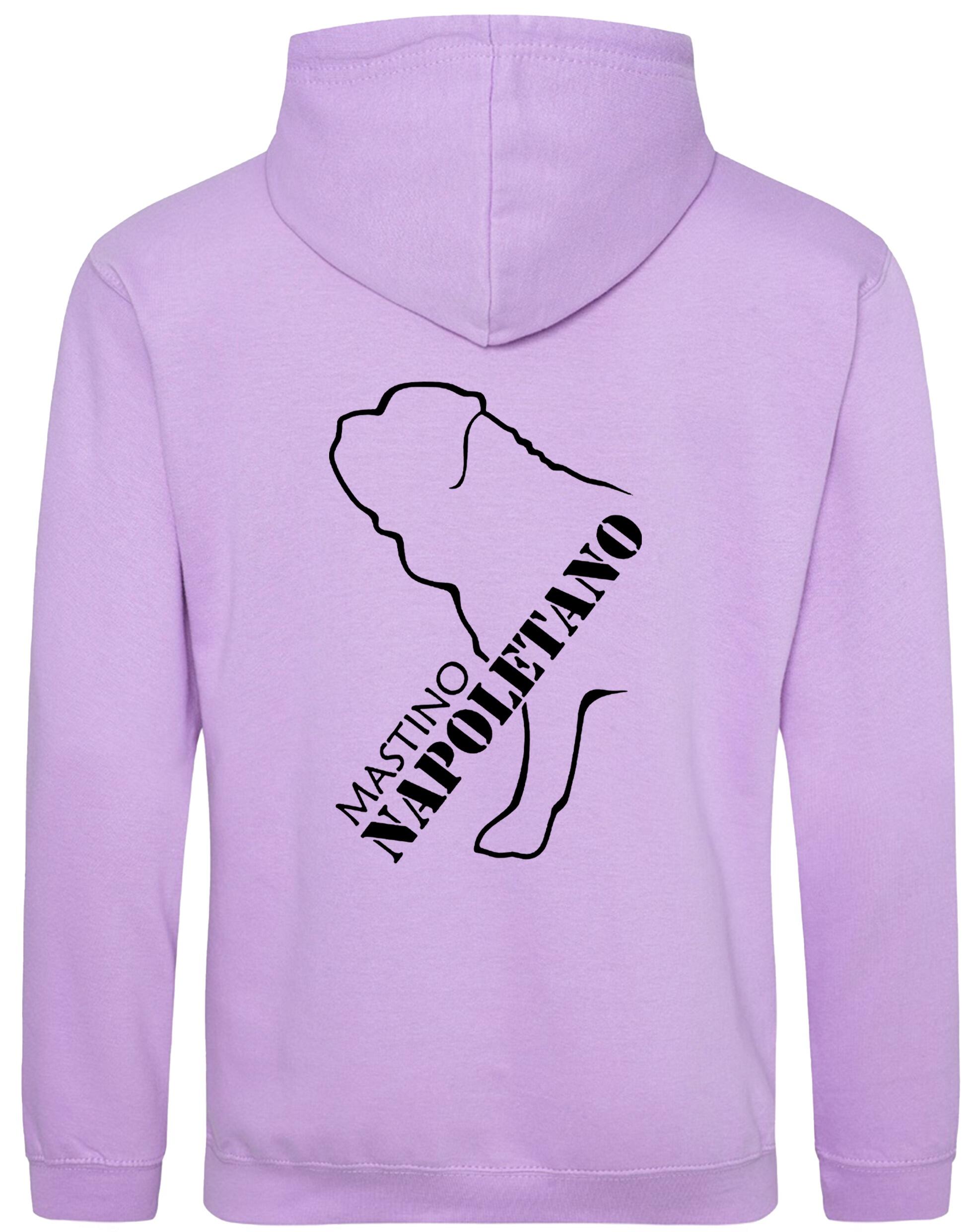 Mastino Napoletano Pullover Hoodie featuring exclusive breed artwork, brushed fleece lining, and customisation options for stylish comfort and practicality.