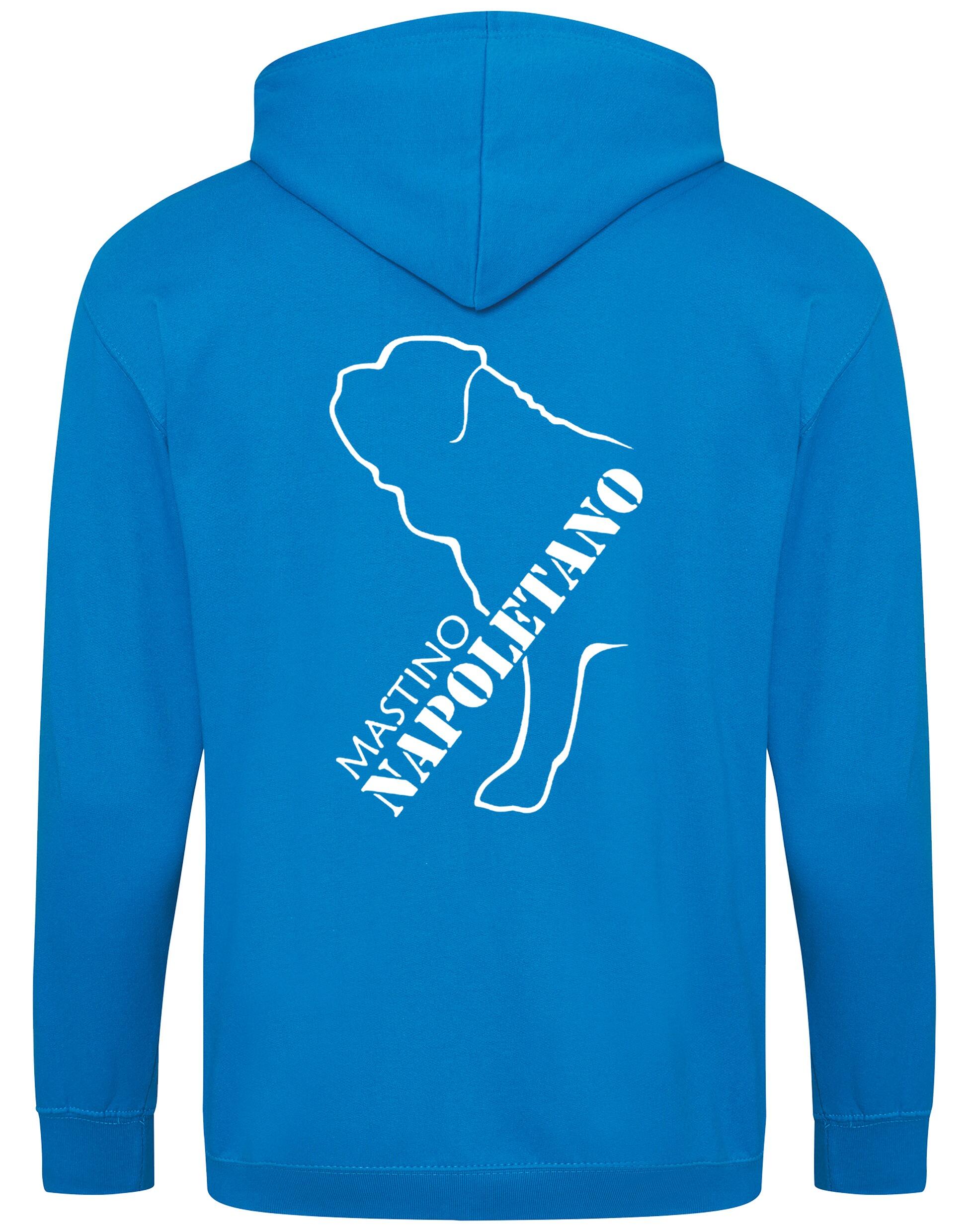 Mastino Napoletano Zipped Hoodie featuring exclusive breed artwork, customisation options, and a durable, fleece-lined design for ultimate comfort and style.