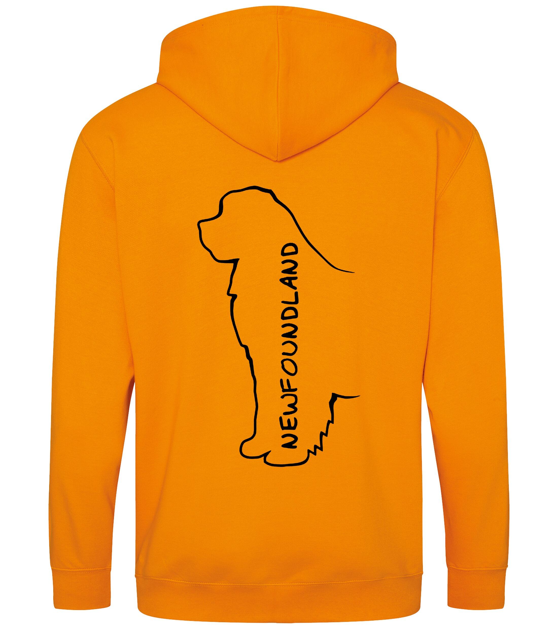 Newfoundland Zipped Hoodie featuring exclusive breed artwork, full-zip design, and customisable details, crafted from durable heavy-blend fabric with a cosy brushed fleece interior.