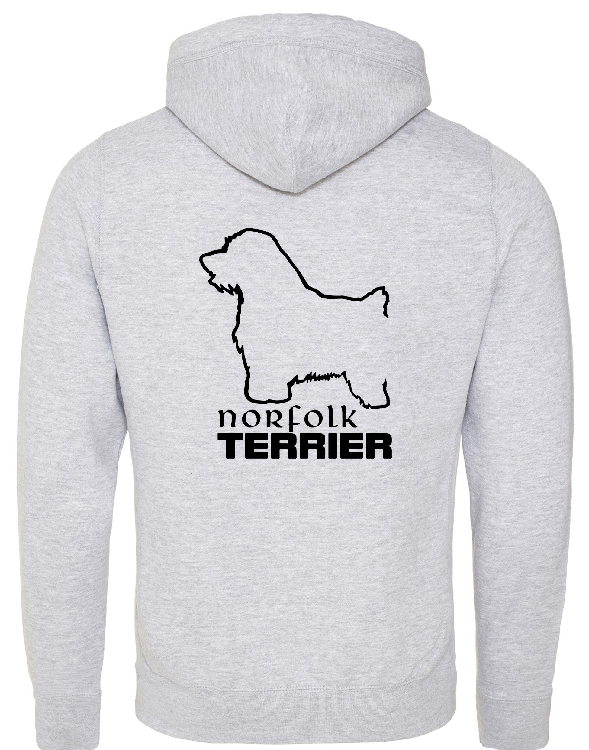 Norfolk Terrier Crossneck Pullover Hoodie featuring exclusive breed artwork, heavy-blend fleece, stylish crossneck design, kangaroo pocket, and ribbed cuffs. Perfect for Norfolk Terrier lovers seeking warmth, comfort, and modern style.