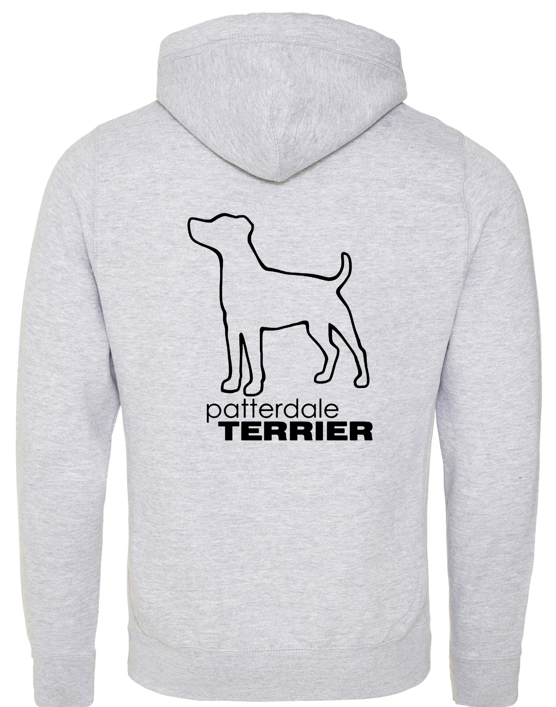 Patterdale Terrier Crossneck Pullover Hoodie – high-quality, heavy-blend hoodie with a unique crossneck design, exclusive breed artwork, kangaroo pocket, ribbed cuffs, and a fleece-lined interior for warmth and comfort.