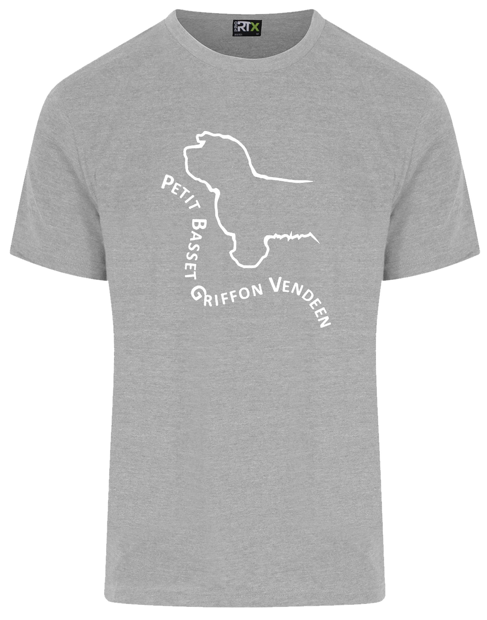 Petit Basset Griffon Vendéen Unisex Roundneck T-Shirt – premium cotton t-shirt with exclusive breed artwork, lightweight and breathable fabric, relaxed fit, and classic round neckline for casual comfort.