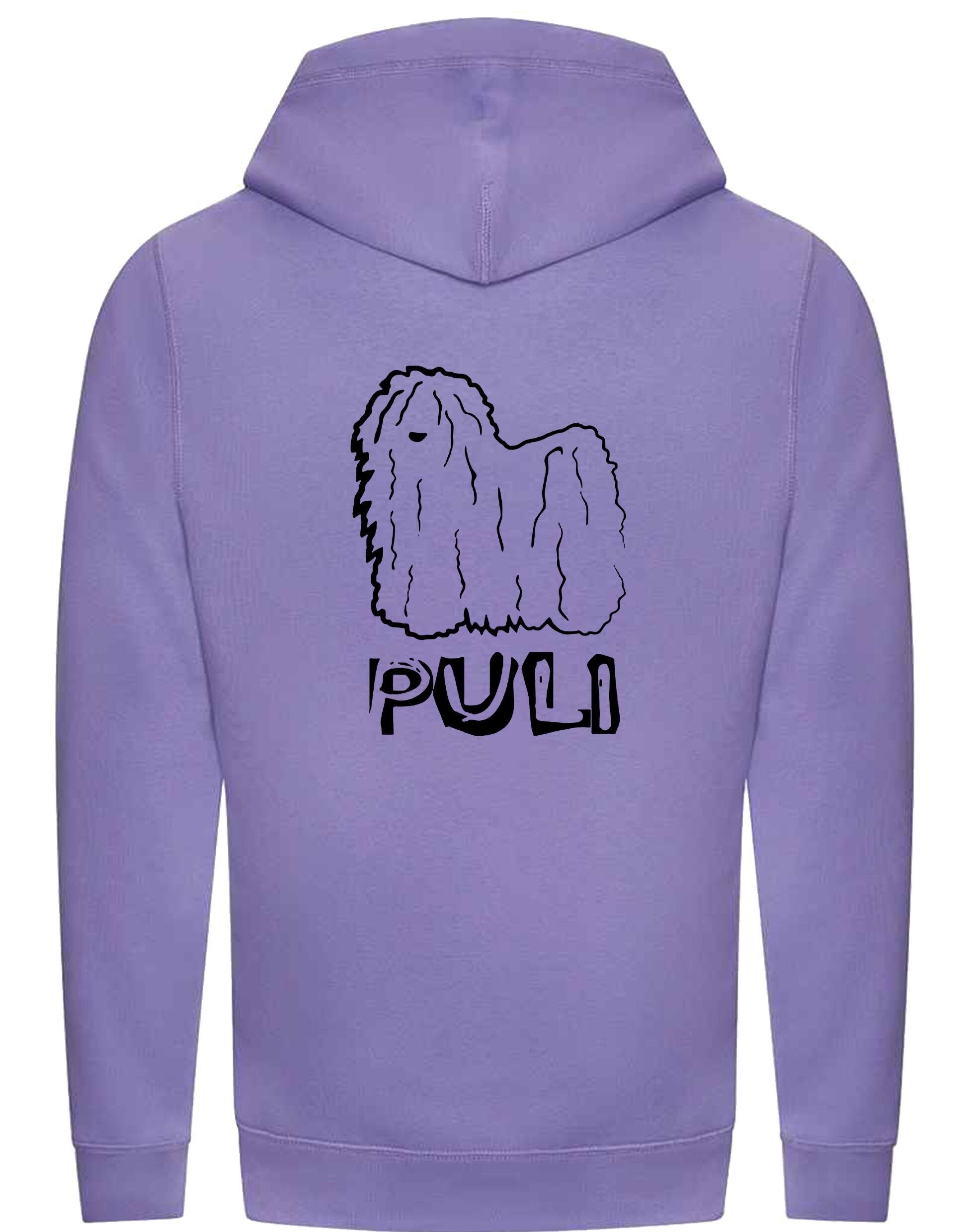 Unisex Hungarian Puli Crossneck Pullover Hoodie featuring exclusive breed artwork, crafted from premium heavy-blend fabric with a cozy brushed fleece interior, a spacious kangaroo pocket, and a modern crossneck design for stylish, comfortable outdoor wear.