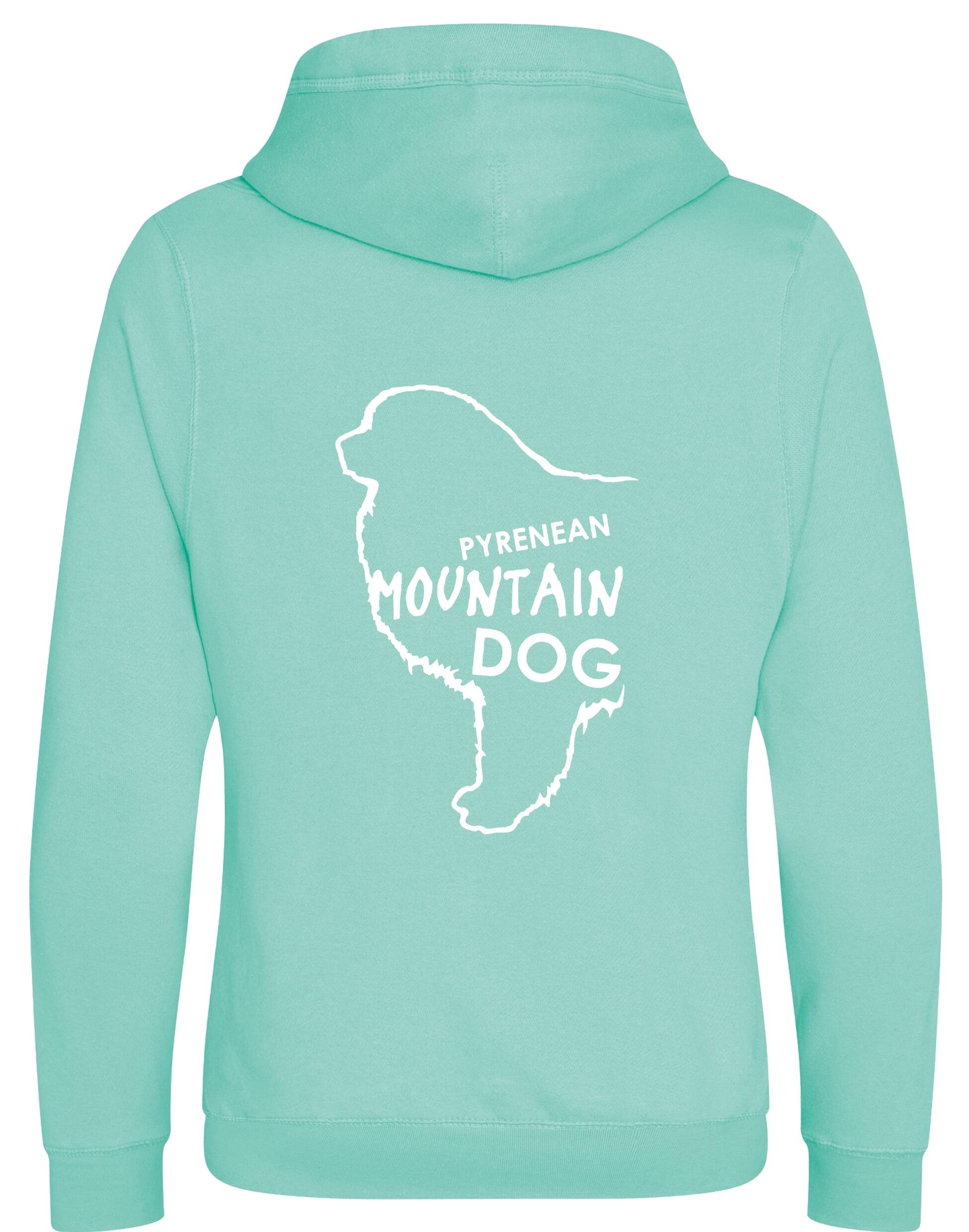 Unisex Pyrenean Mountain Dog Crossneck Pullover Hoodie featuring exclusive breed artwork, crafted from premium heavy-blend fabric with a cozy brushed fleece interior, a spacious kangaroo pocket, and a modern crossneck design for stylish, comfortable outdoor wear.