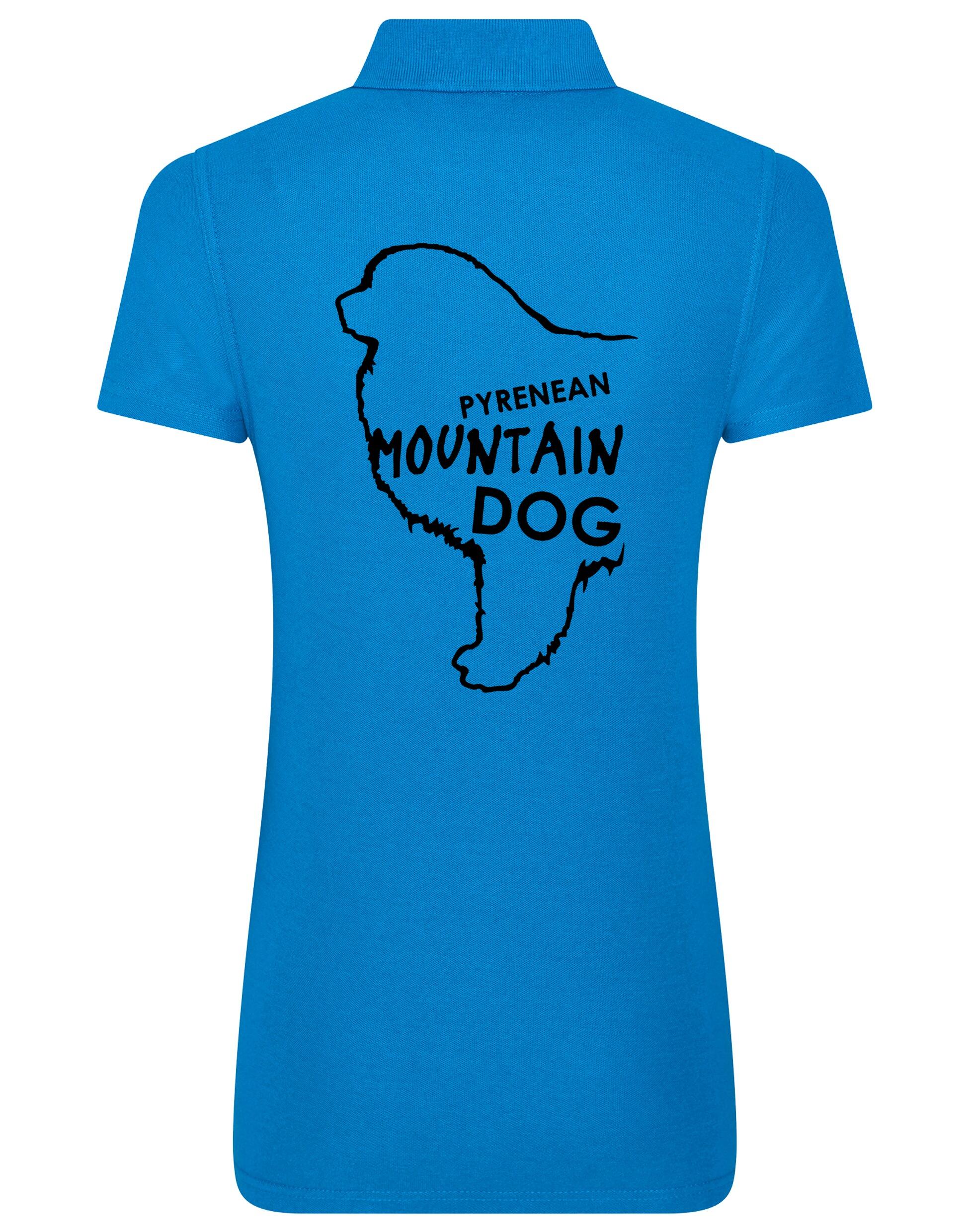 Women's Cotton Polo featuring exclusive Pyrenean Mountain Dog artwork, crafted from premium breathable cotton for all-day comfort and a flattering feminine fit, perfect for Pyrenean Mountain Dog enthusiasts.