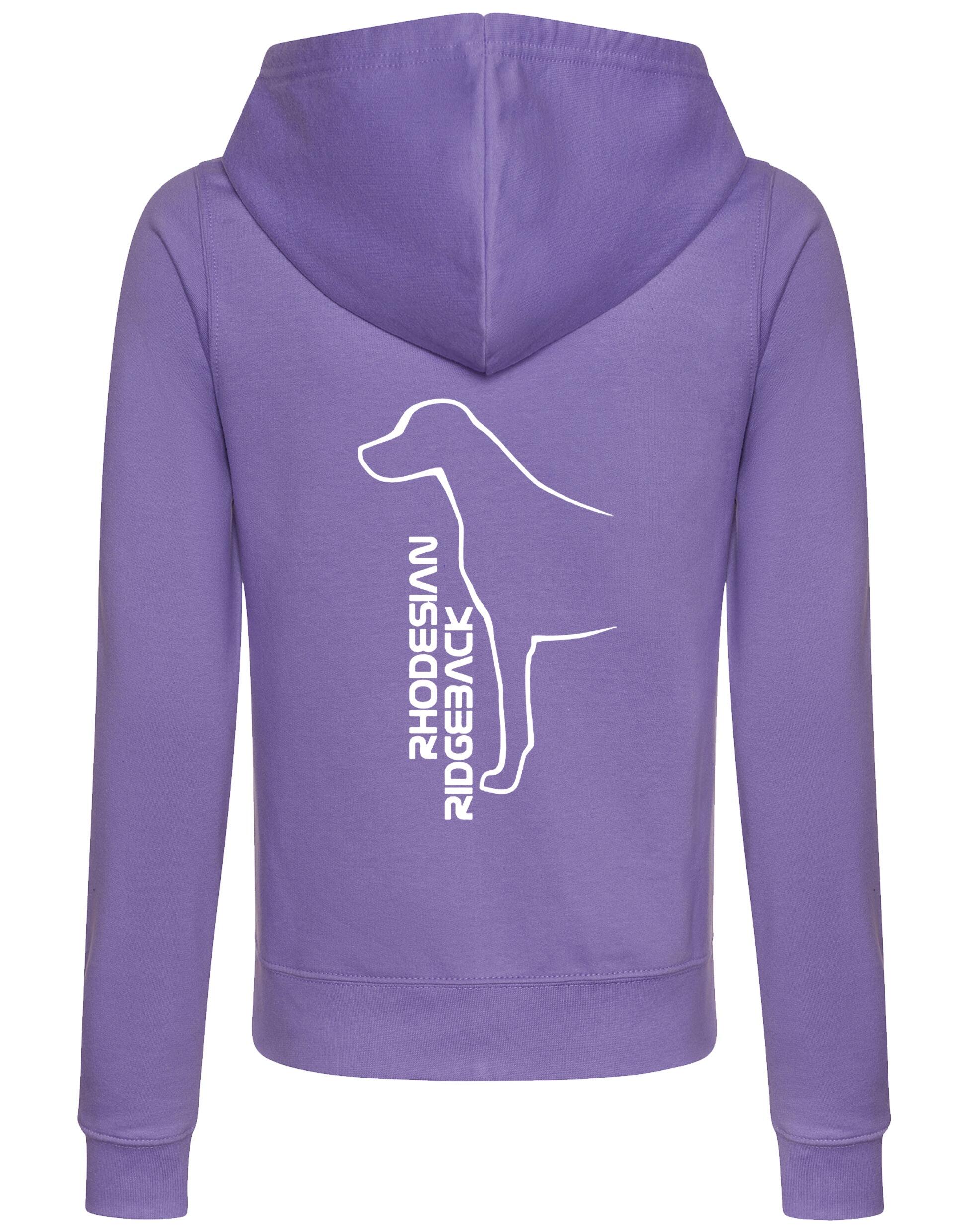 Rhodesian Ridgeback Women’s Zipped Hoodie featuring exclusive breed artwork, a flattering feminine fit, soft breathable fabric, and a full-zip design with a cozy hood and practical front pockets.