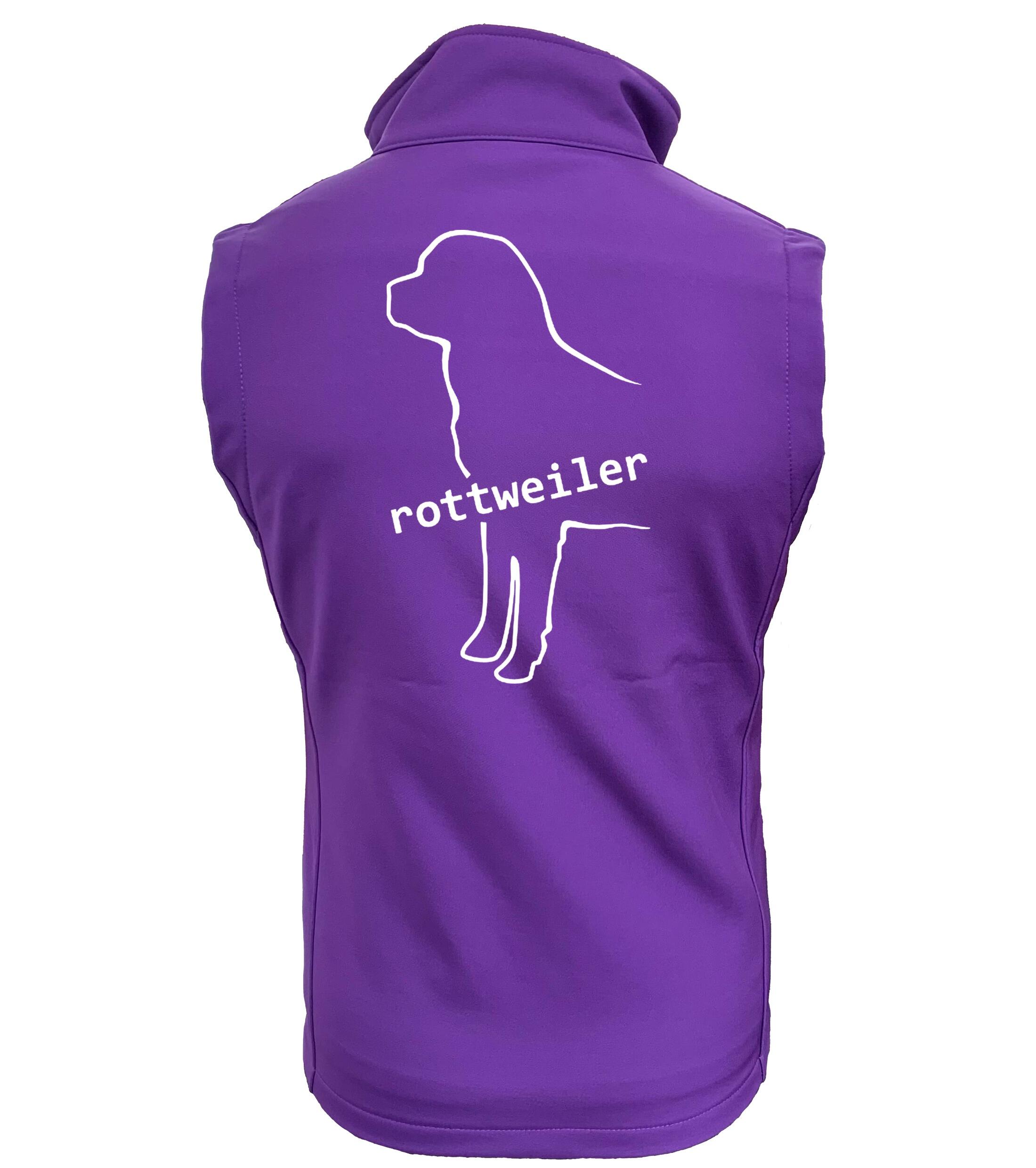 Rottweiler Women’s Softshell Jacket featuring exclusive breed artwork, water-resistant outer fabric, soft fleece lining, and a flattering feminine fit for comfort, warmth, and style.