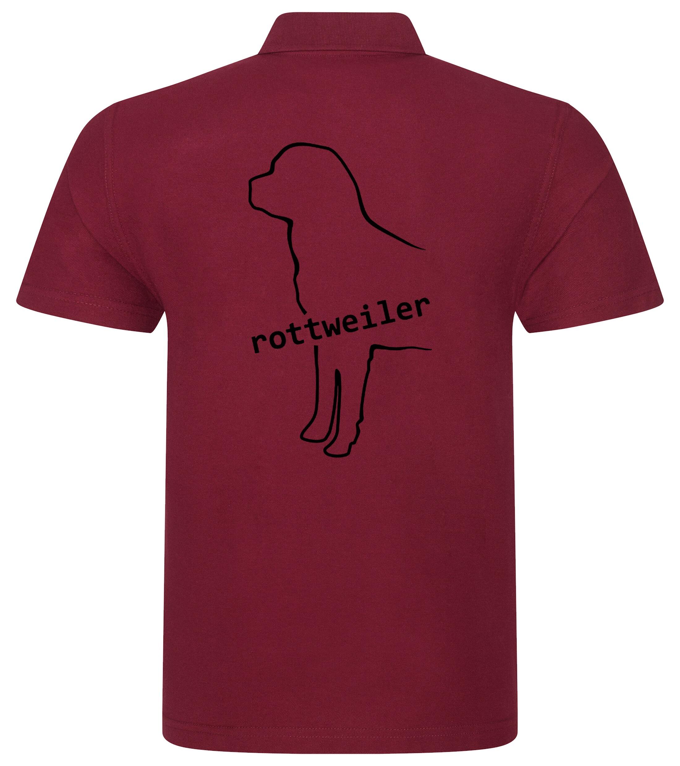 Rottweiler Unisex Cotton Polo featuring exclusive breed artwork, soft breathable cotton fabric, relaxed unisex fit, and classic polo collar for comfort, versatility, and breed pride.