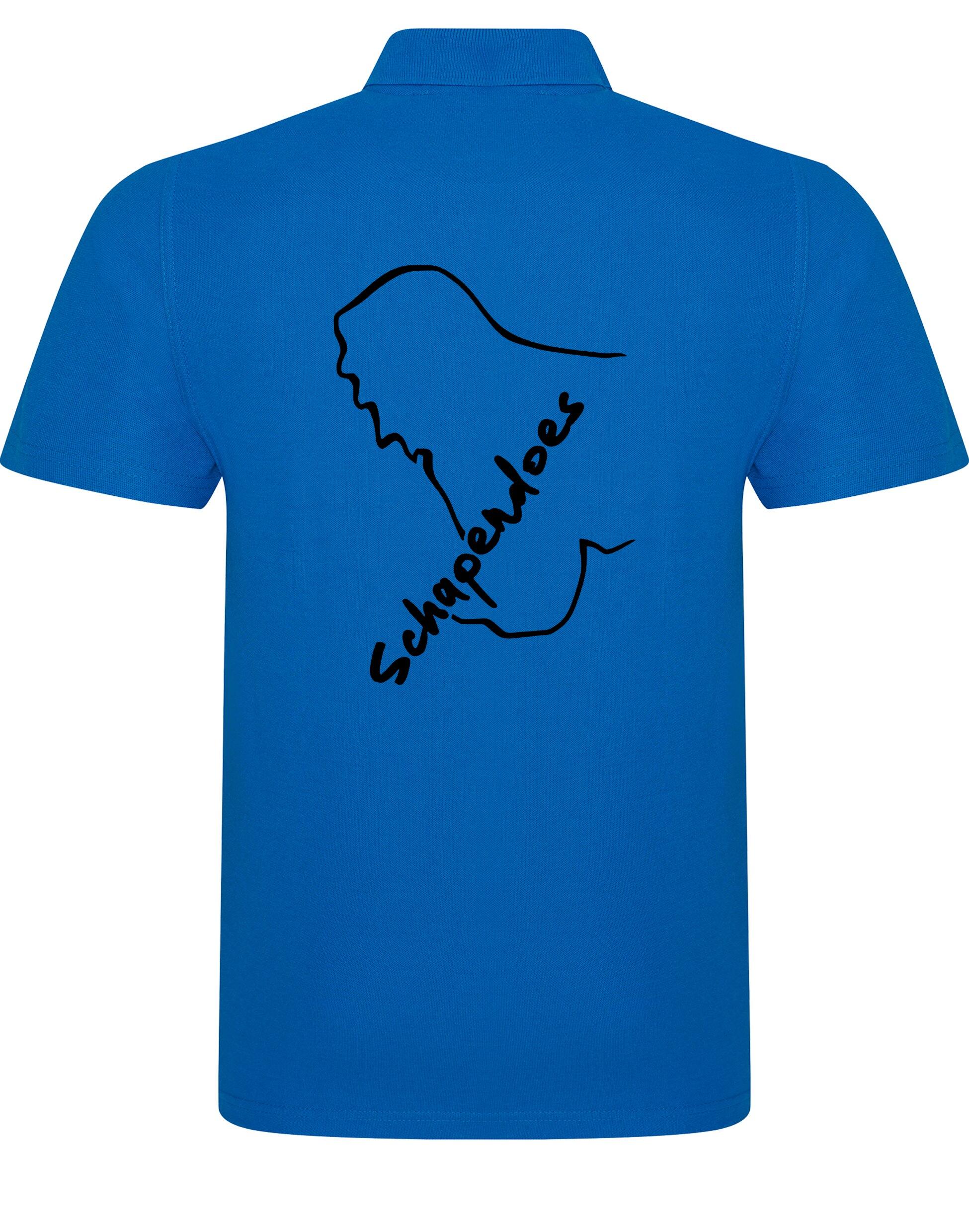 Unisex cotton polo shirt featuring exclusive Schapendoes breed design, breathable lightweight fabric, and relaxed fit – perfect for Schapendoes dog lovers.