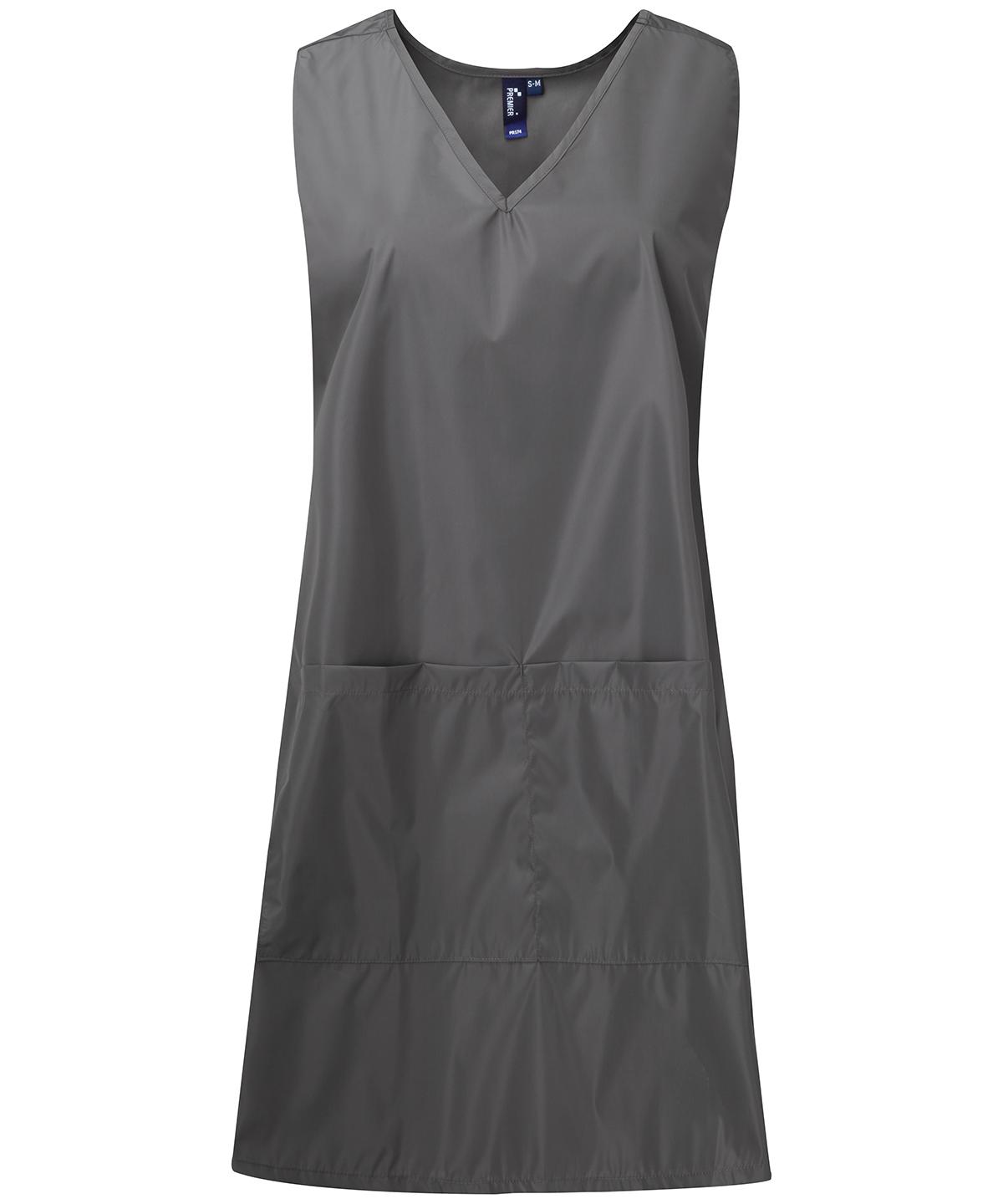 Waterproof Grooming Tunic V Neck with Polyurethane Coating Dark Grey
