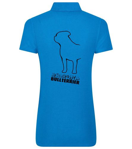 Female Staffordshire Bullterrier Polo Shirt Sapphire Blue (Black)