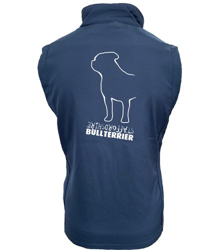 Female Staffordshire Bullterrier Softshell Jacket Navy-Royal (White)