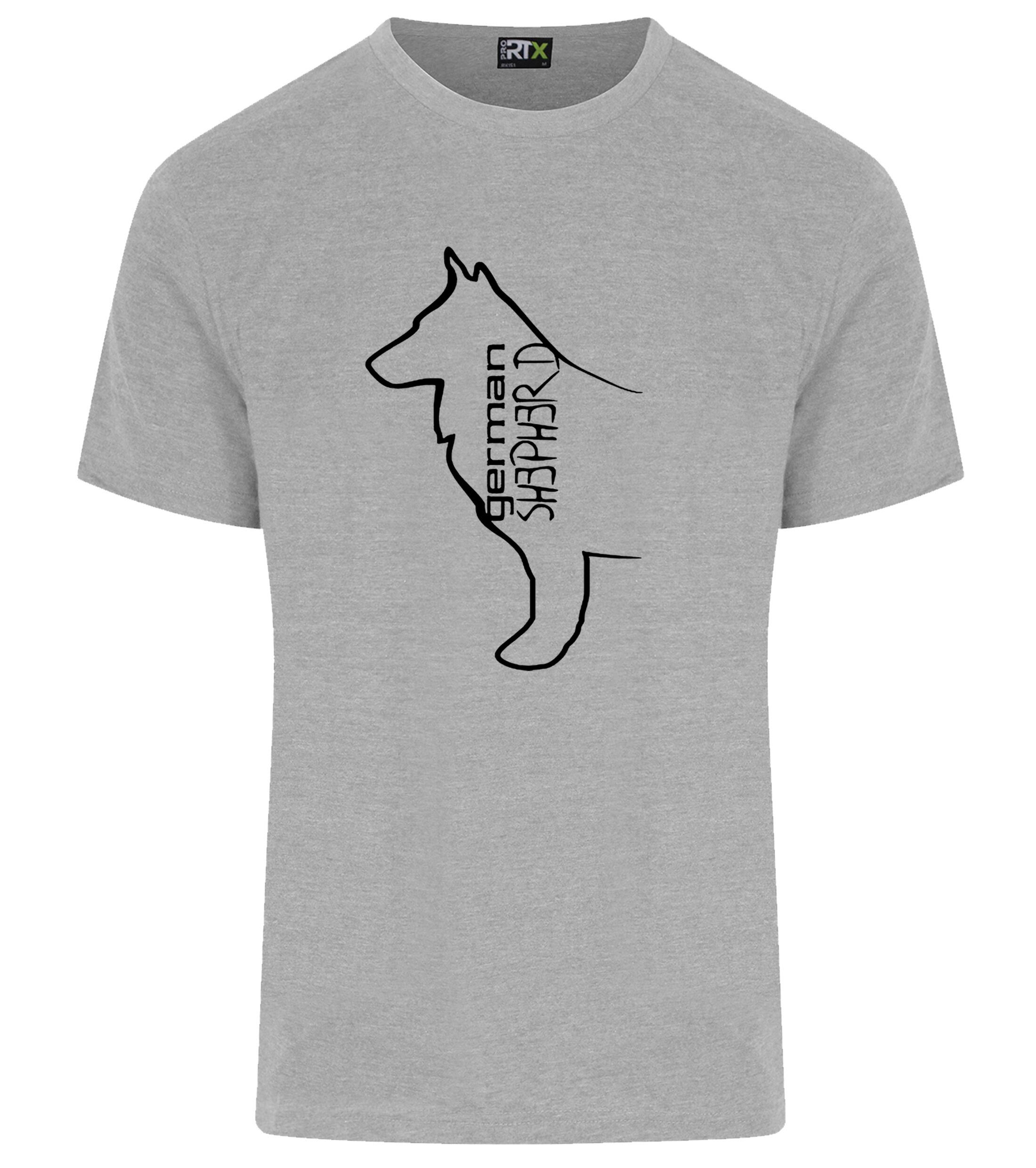 Unisex German Shepherd T-Shirt Heather Grey (Black)
