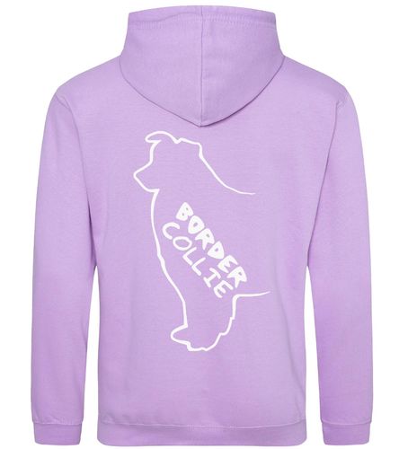 Unisex Border Collie Pullover Hoodie Lavender (White)