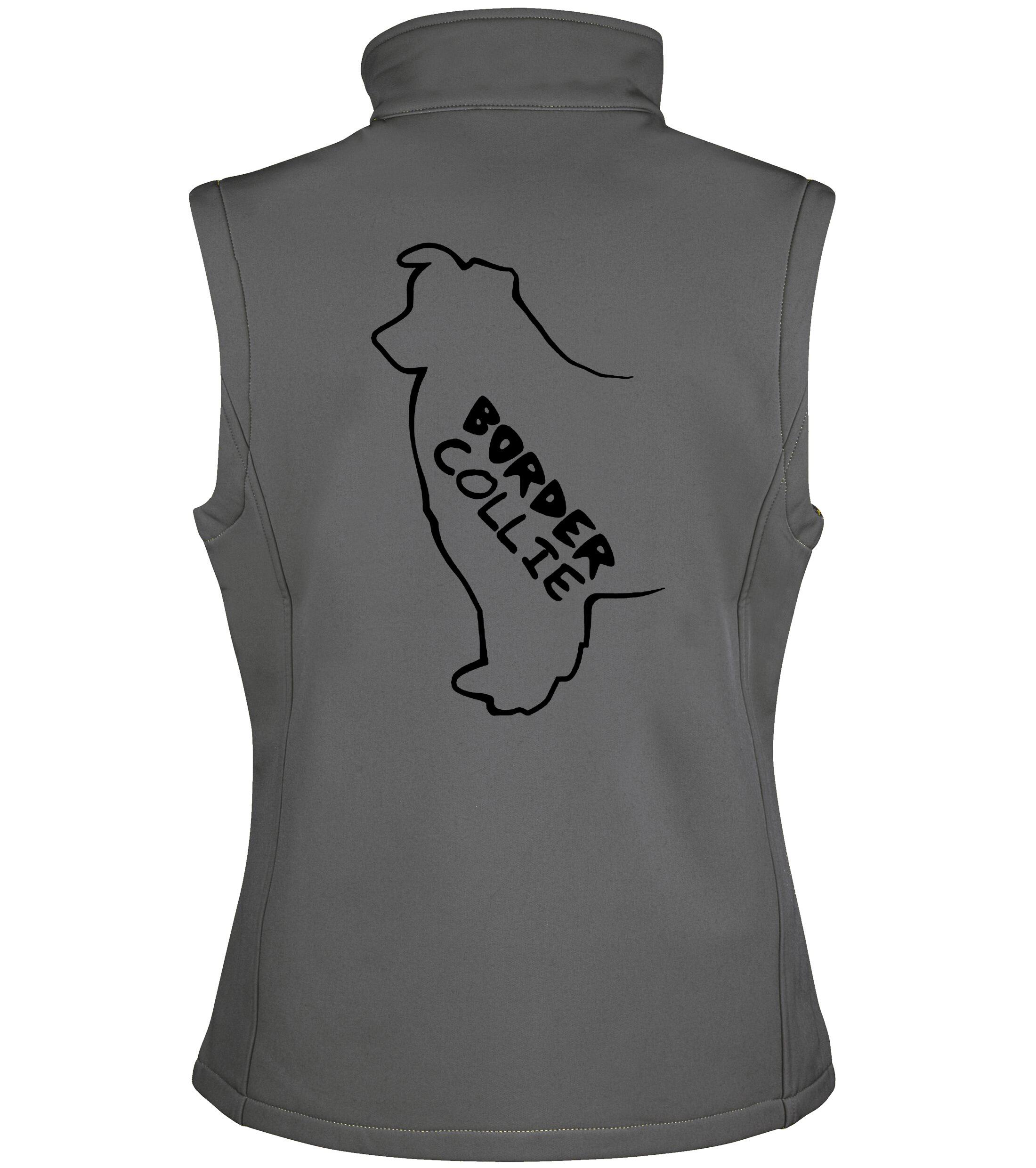 Unisex Border Collie Softshell Gilet Charcoal (Black)
