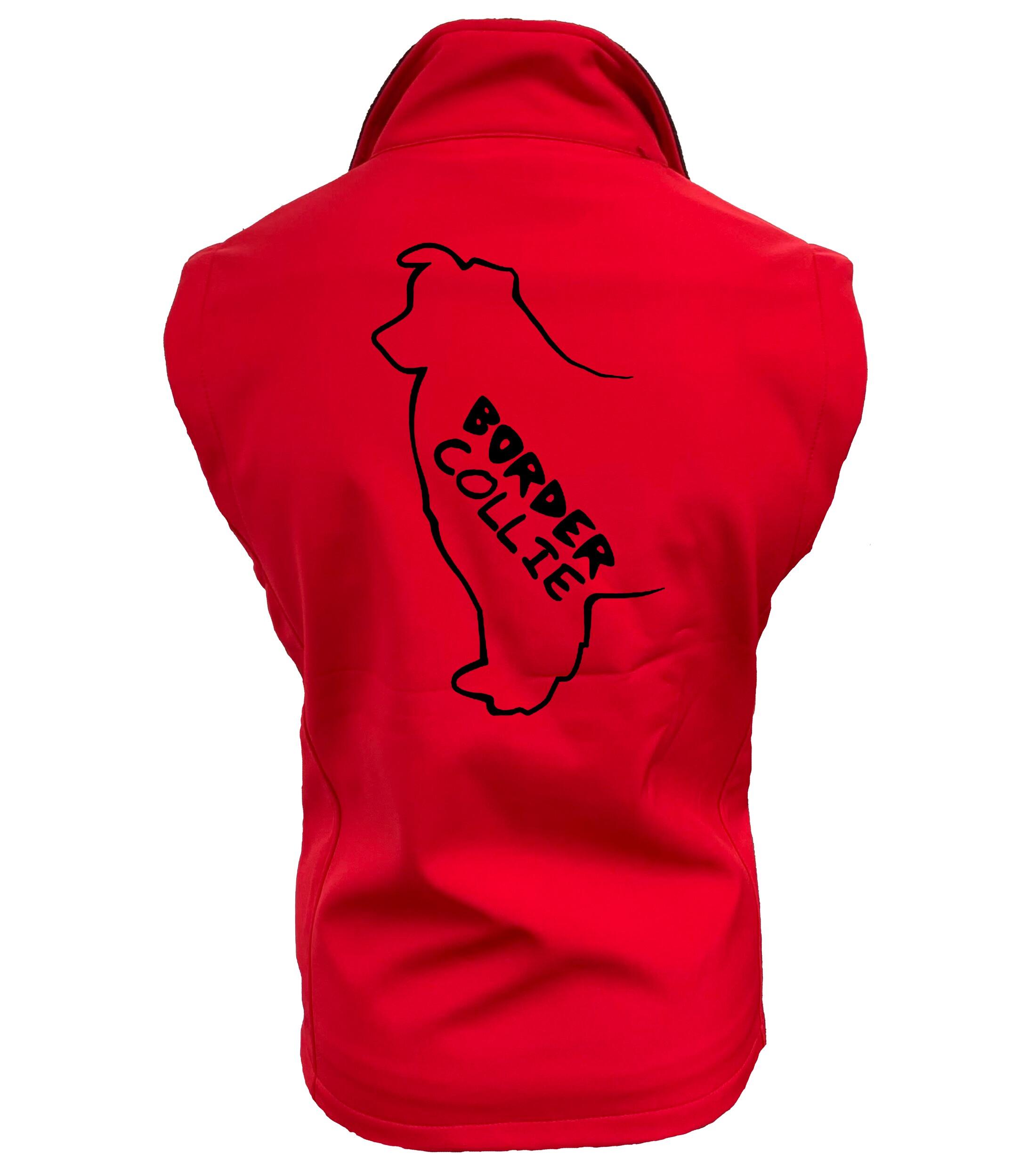 Unisex Border Collie Softshell Gilet Red (Black)
