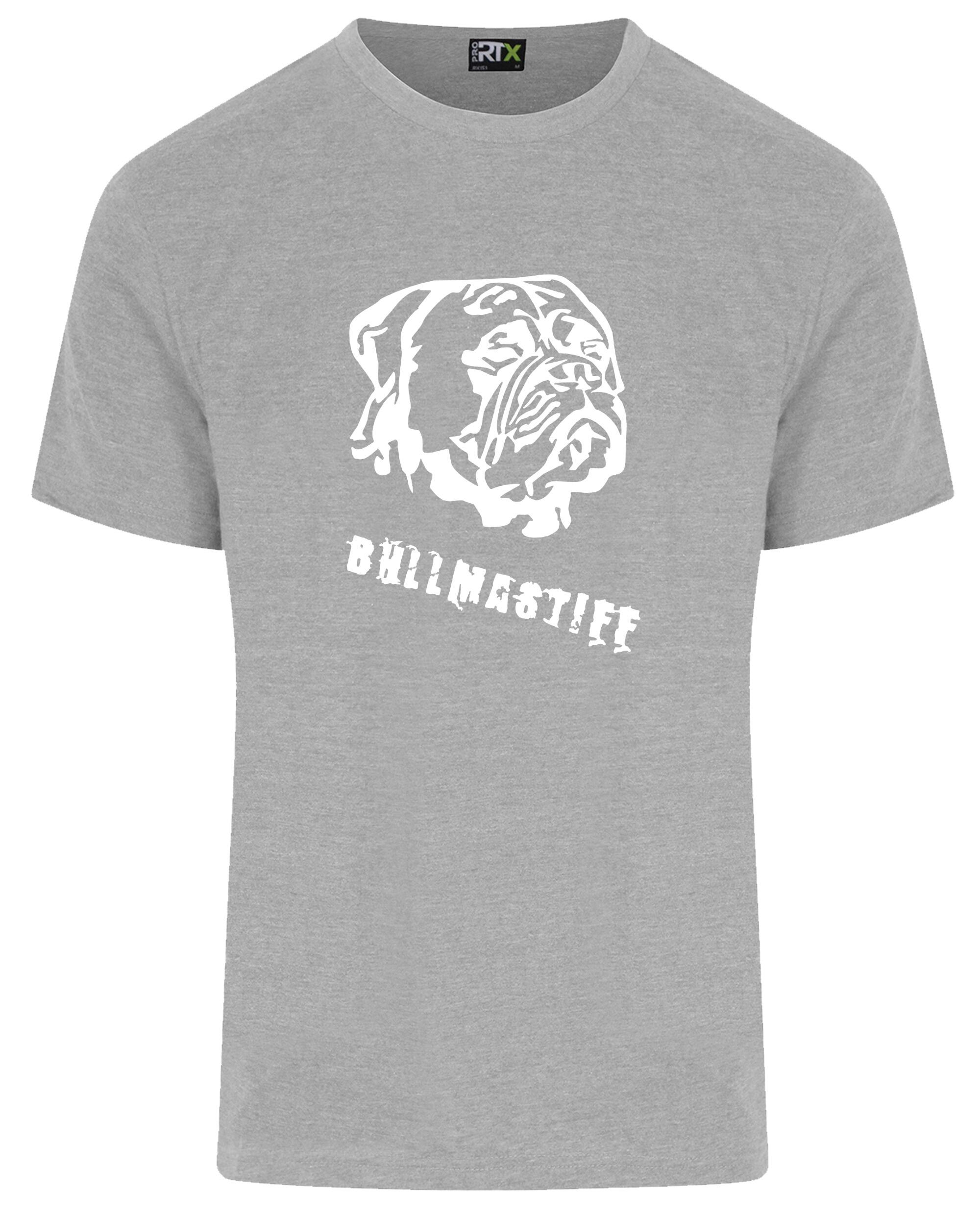 Unisex Bullmastiff T-Shirt Heather Grey (White)