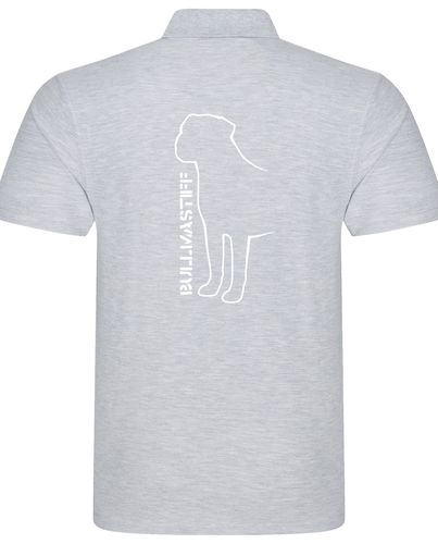 Unisex Bullmastiff (Standing) Polo Shirt Heather Grey (White)