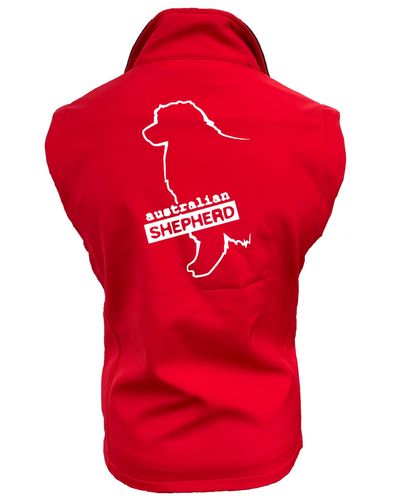 Unisex Australian Shepherd Softshell Jacket Red (White)
