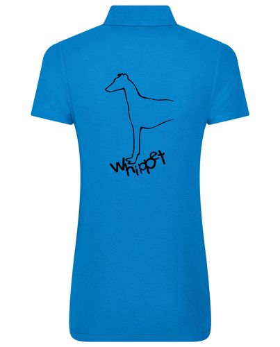 Female Whippet Polo Shirt Sapphire Blue (Black)