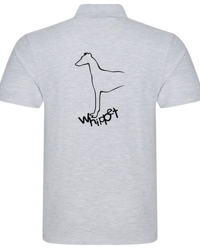 Unisex Whippet Polo Shirt Heather Grey (Black)