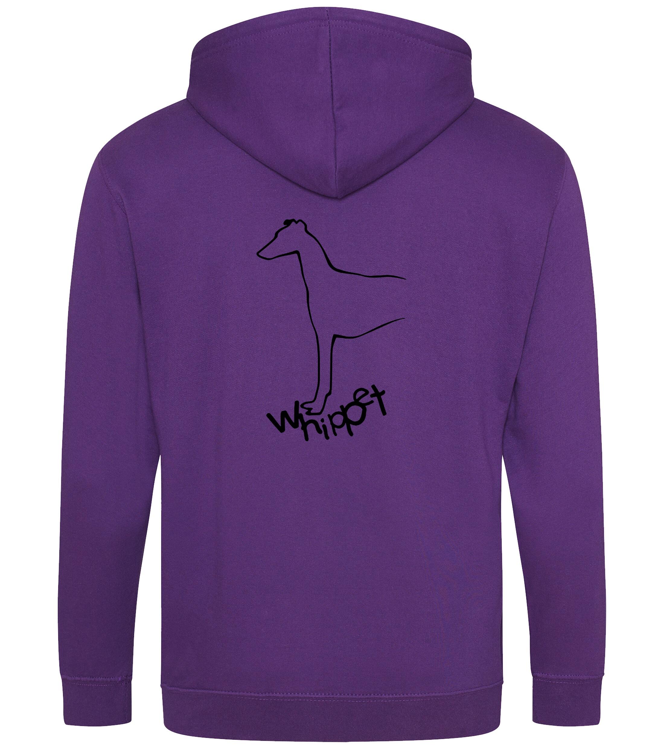 Unisex Whippet Zipped Hoodie Purple (Black)