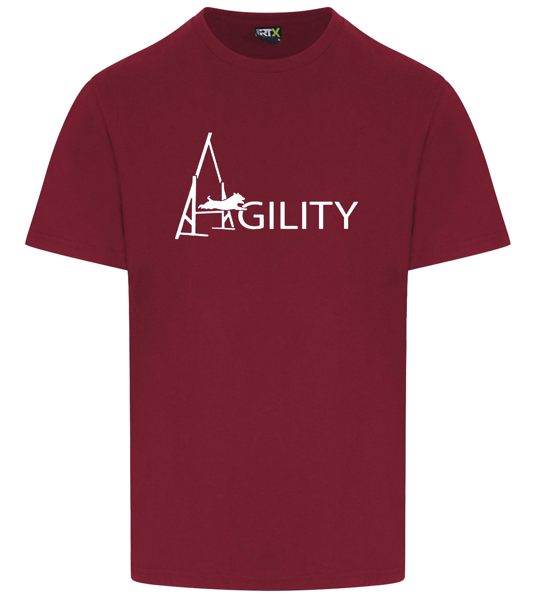 Unisex Agility Roundneck T-Shirt Burgundy (White)