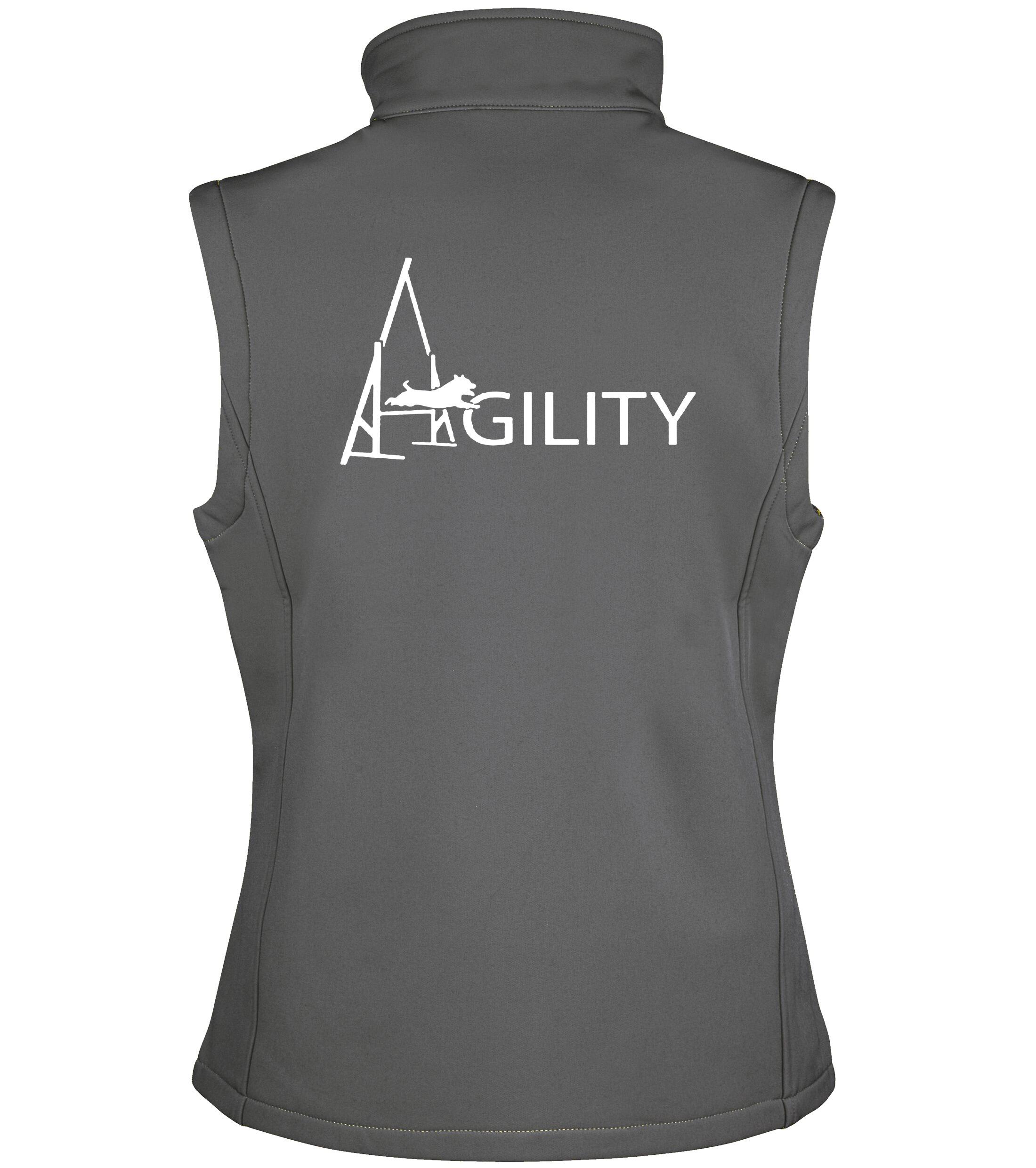 Female Agility Softshell Gilet Charcoal (White)