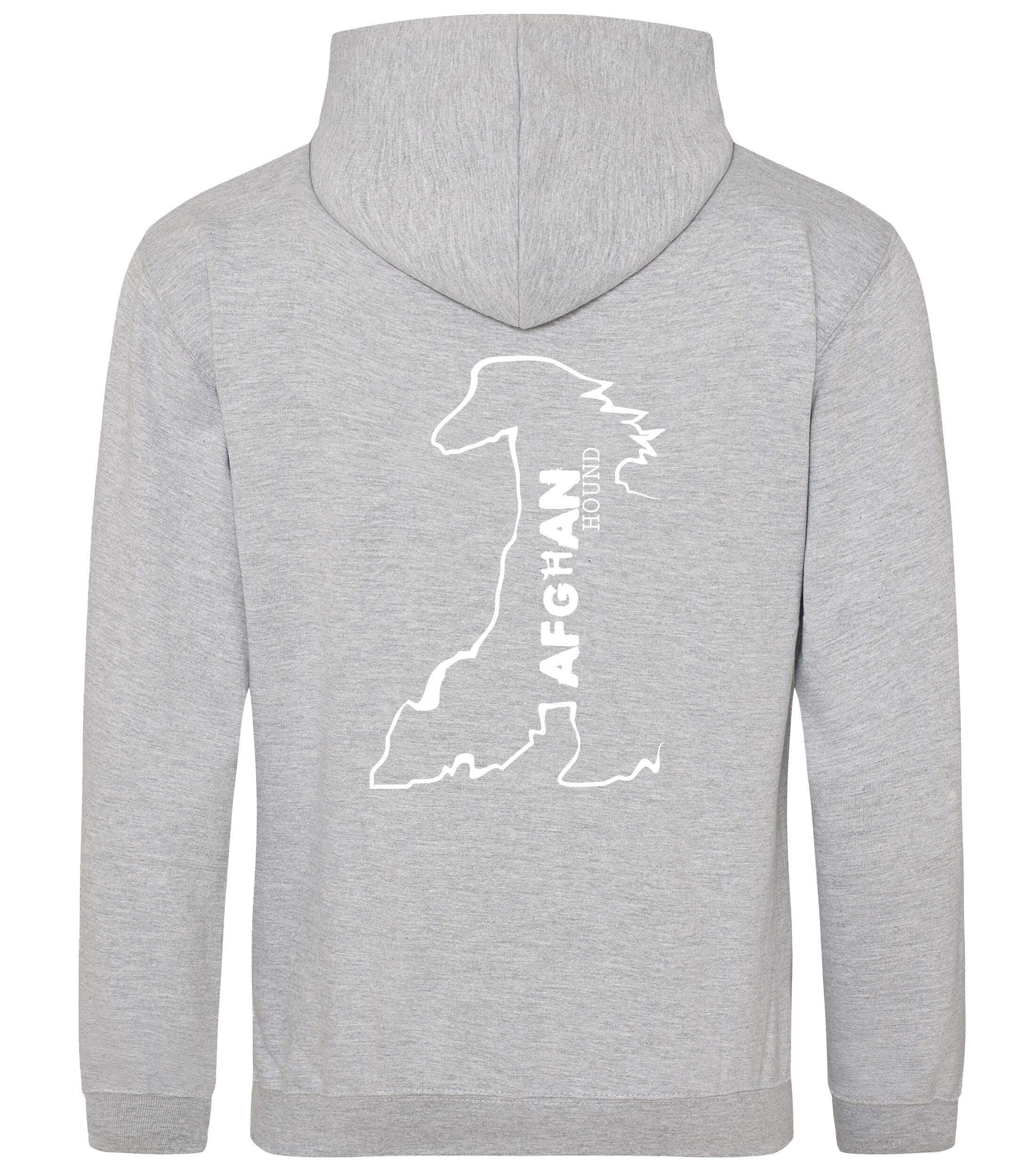 Unisex Afghan Hound Pullover Hoodie Heather Grey (White)