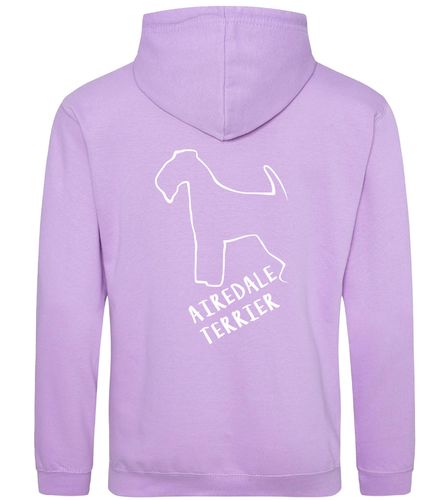 Unisex Airedale Terrier Pullover Hoodie Lavender (White)