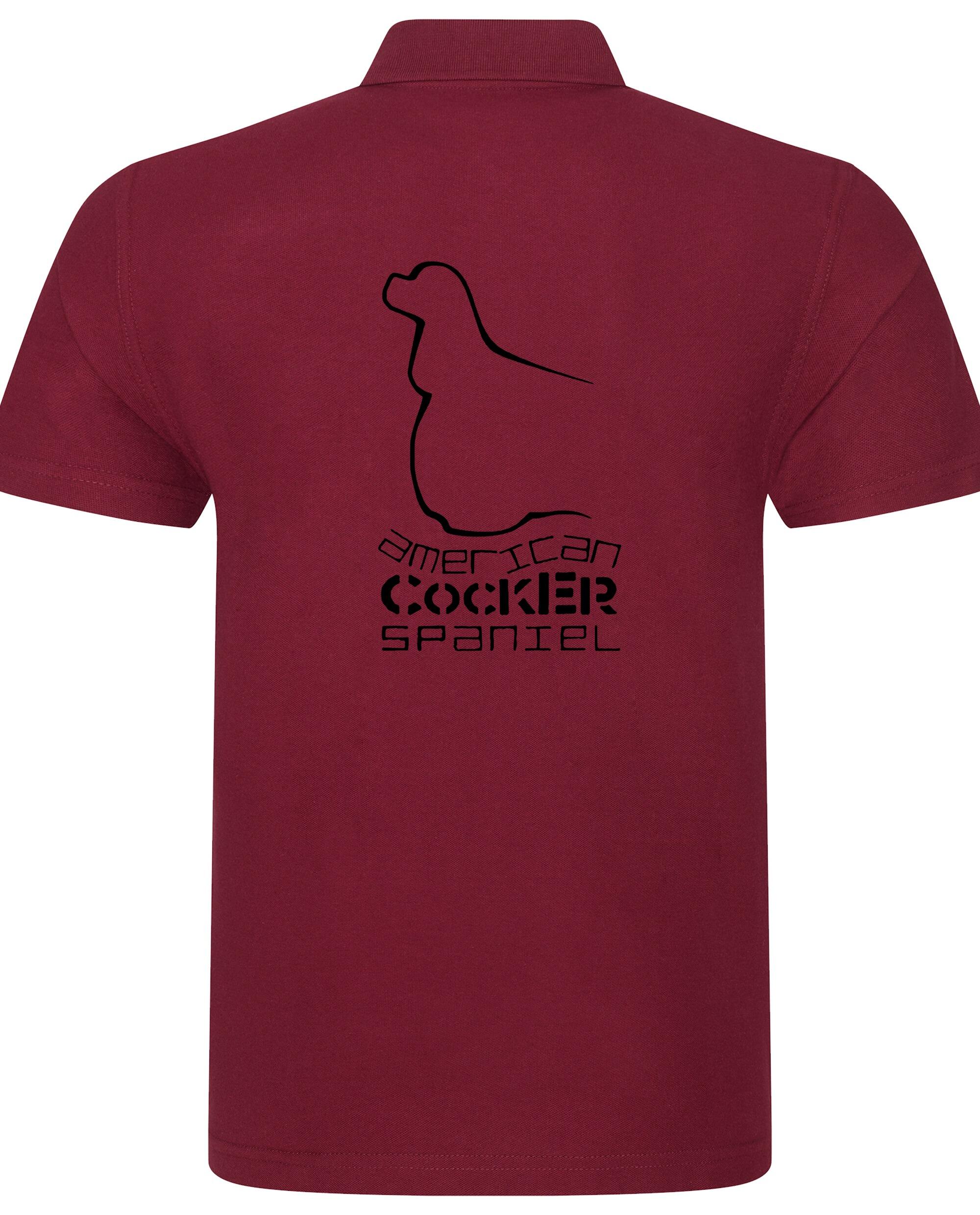 Unisex American Cocker Spaniel Polo Shirt Burgundy (Black)