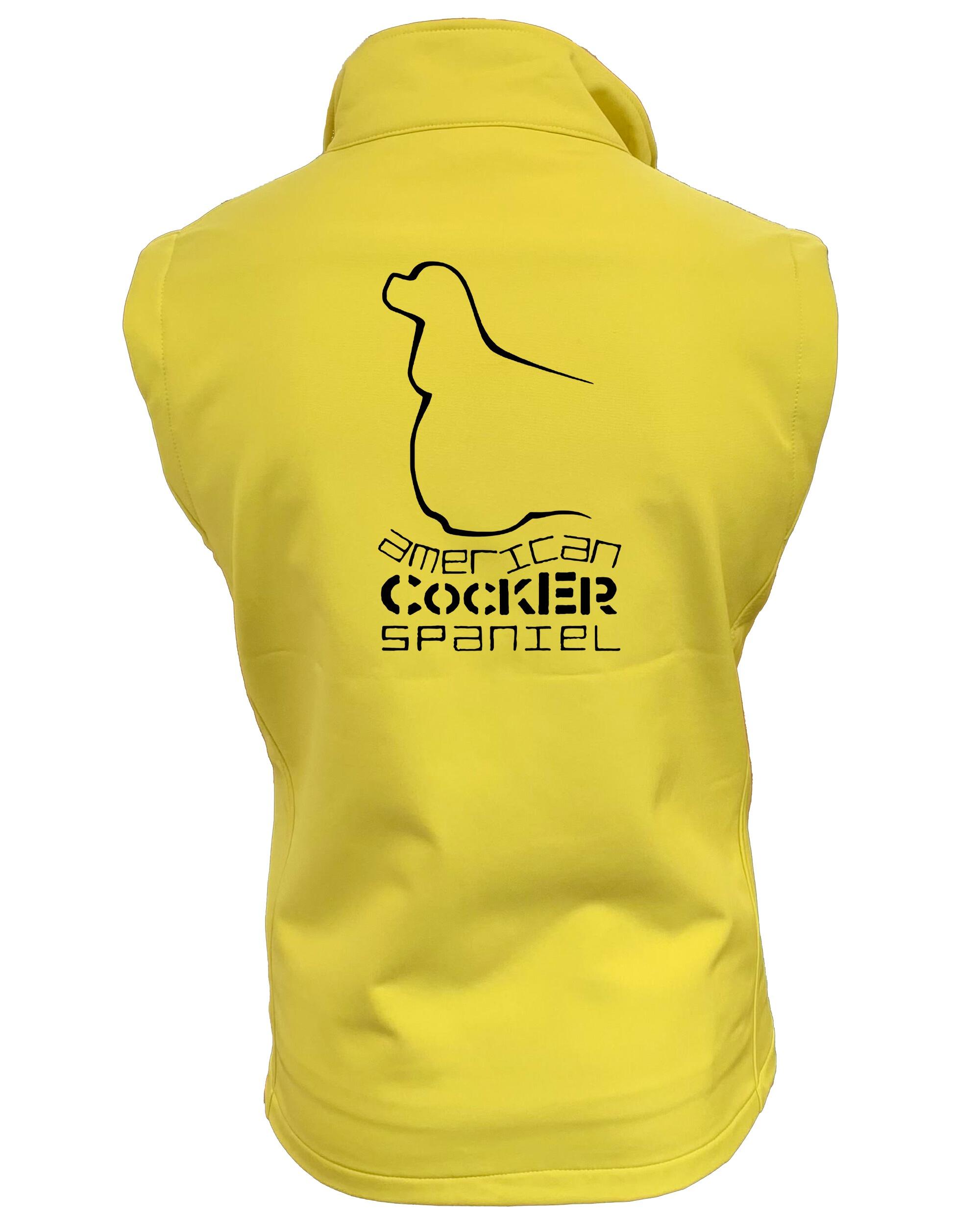 Female American Cocker Spaniel Softshell Jacket Yellow (Black)