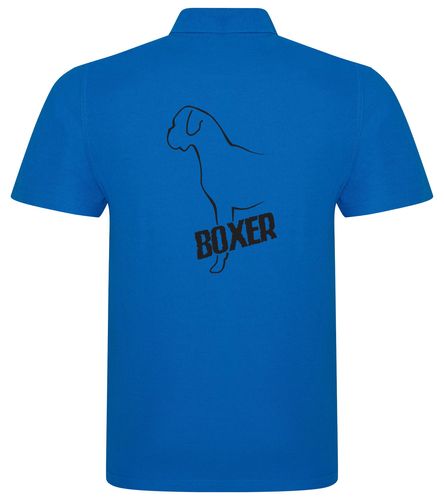 Unisex Boxer Ear Drop Polo Shirt Sapphire Blue (Black)
