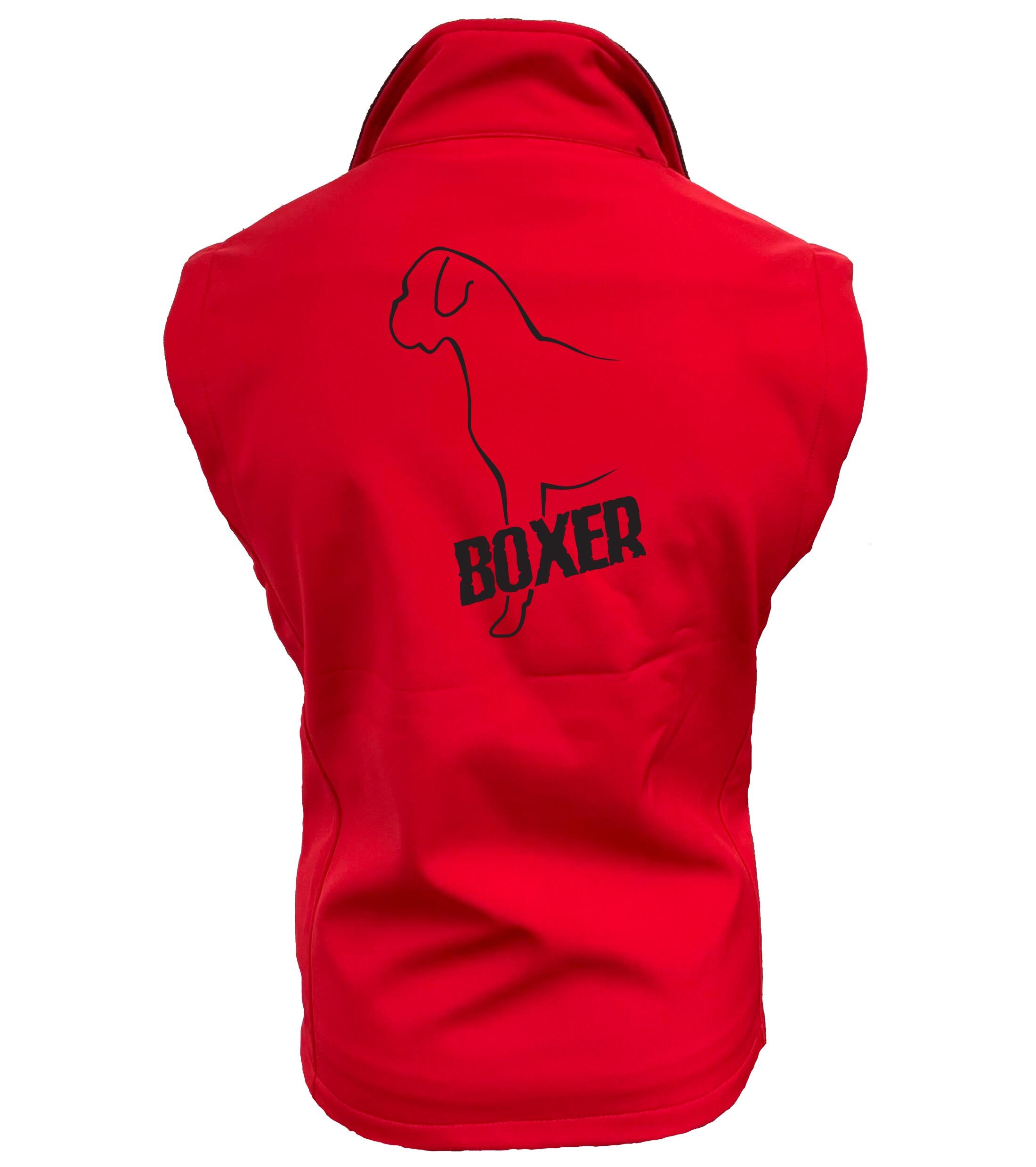 Female Boxer Ear Drop Softshell Gilet Red (Black)