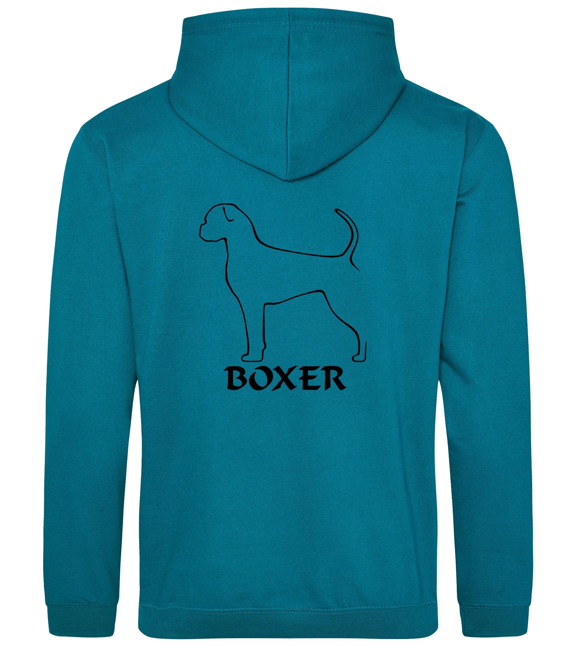 Unisex Boxer Ear Drop (2) Pullover Hoodie Jade (Black)