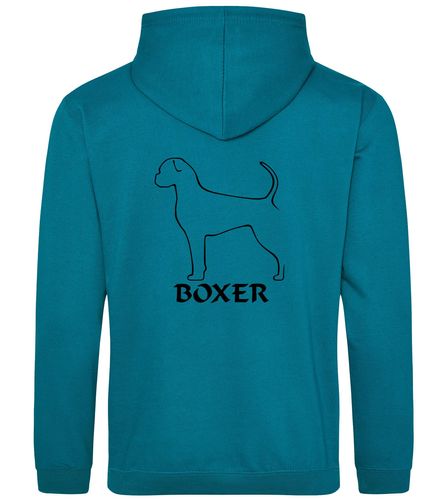 Unisex Boxer Ear Drop (2) Pullover Hoodie Jade (Black)