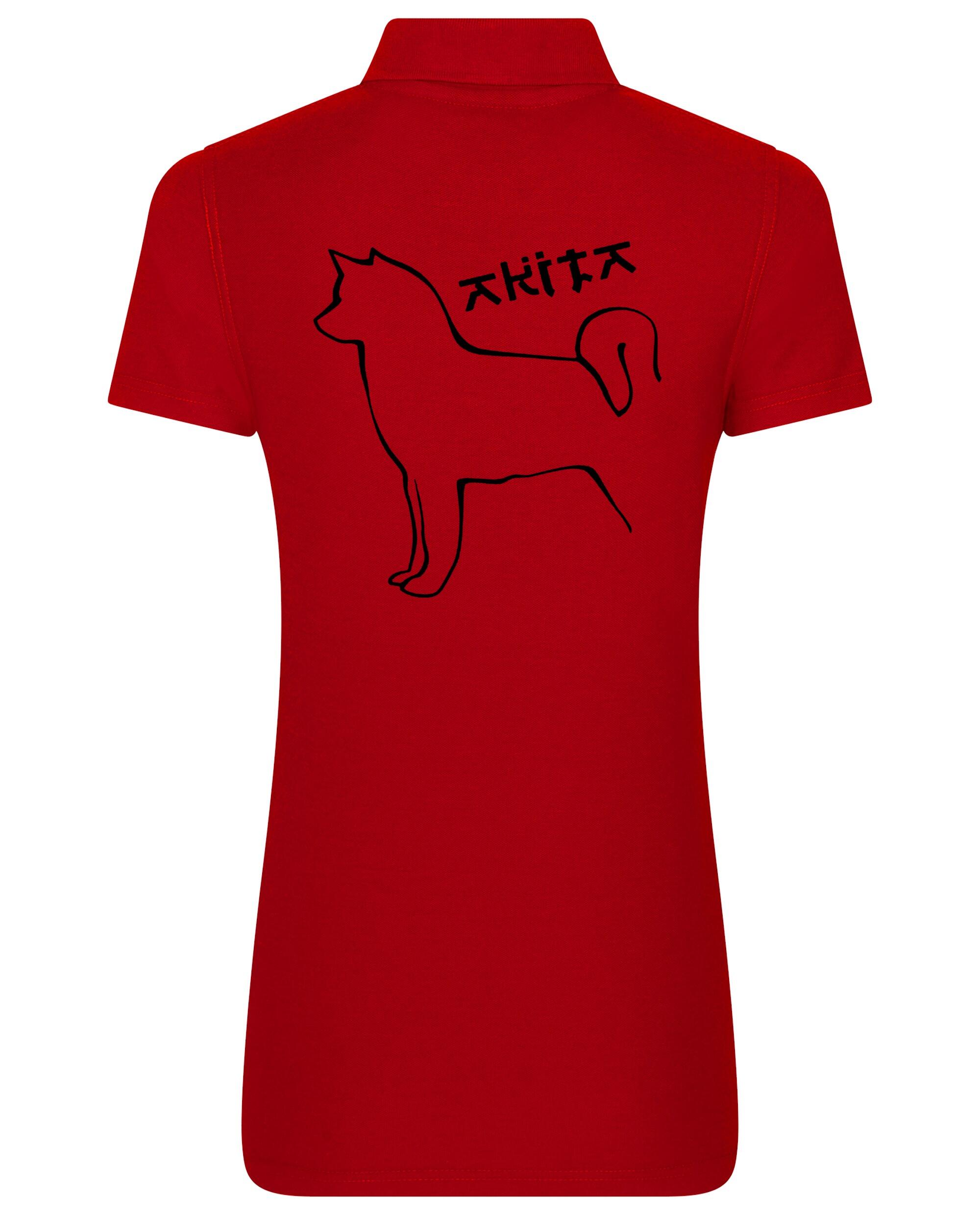 Female Akita Polo Shirt Red (Black)