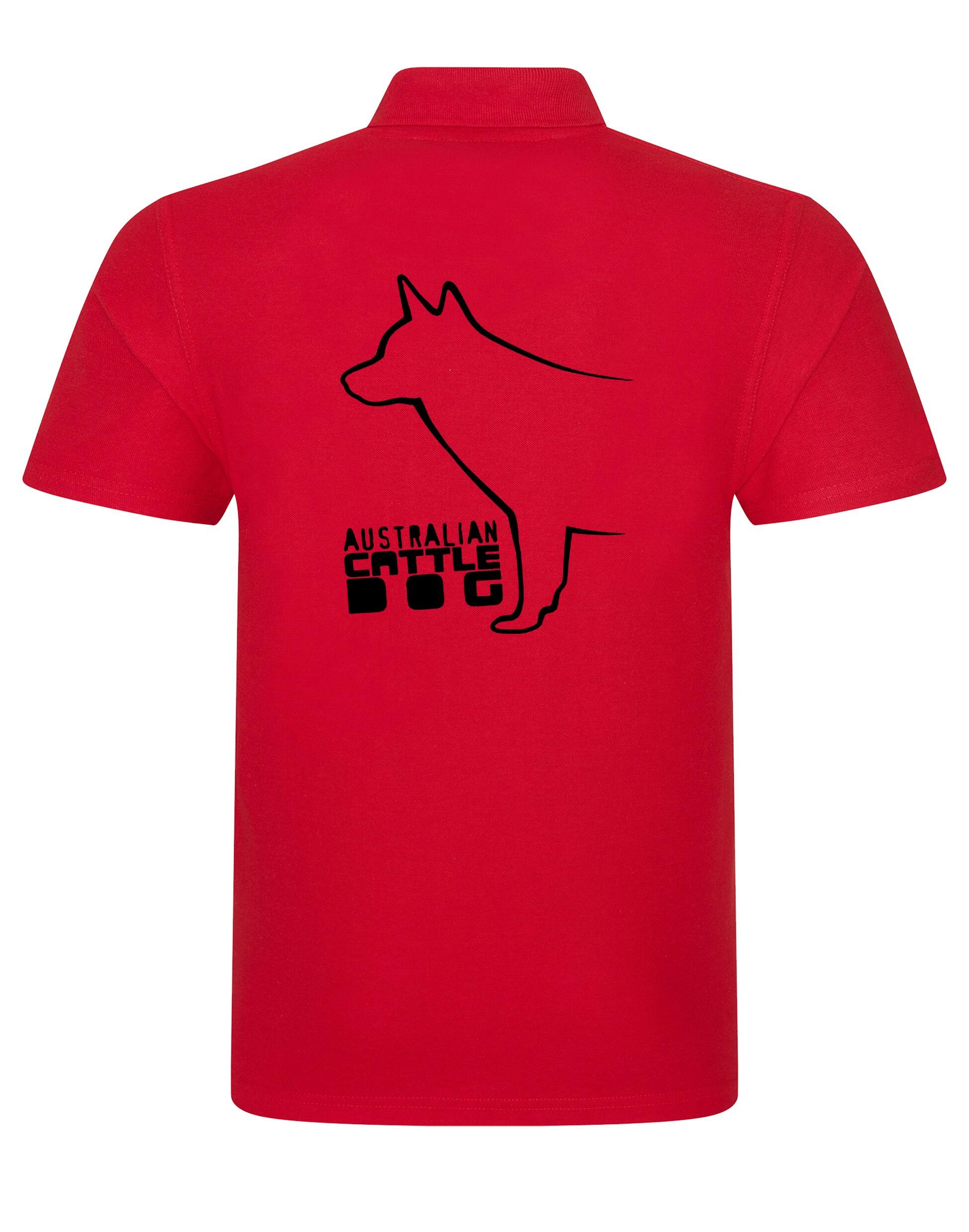 Unisex Australian Cattle Dog Polo Shirt Red (Black)