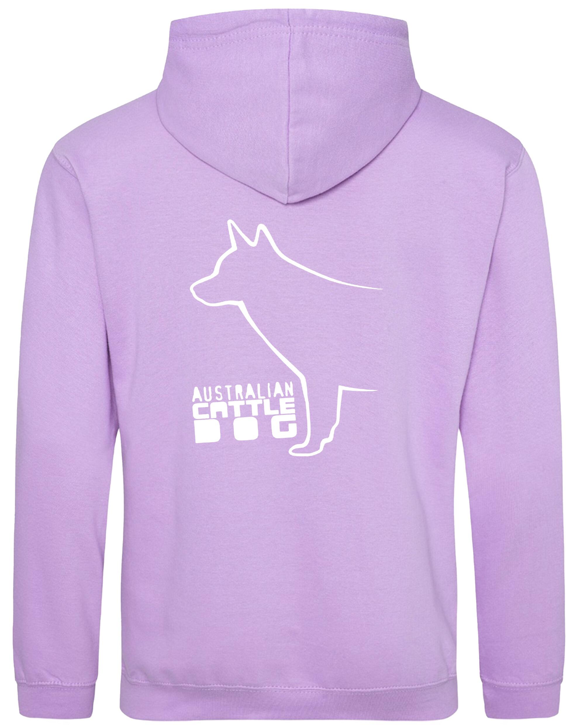 Unisex Australian Cattle Dog Pullover Hoodie Lavender (White)