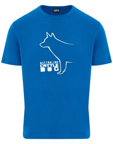 Unisex Australian Cattle Dog Roundneck T-Shirt Sapphire Blue (White)