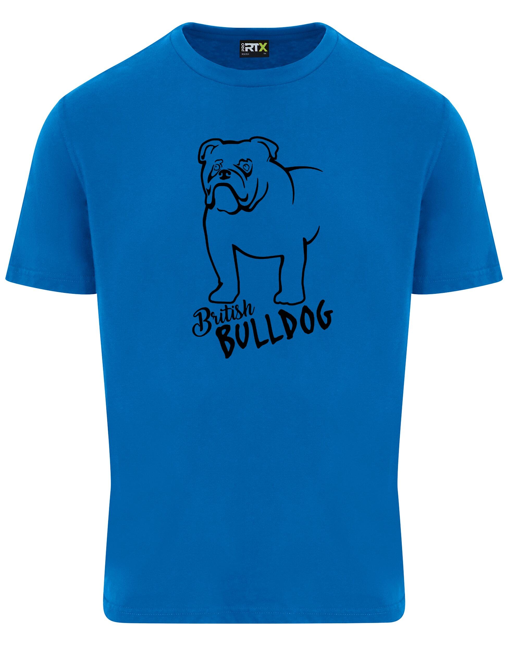 Unisex British Bulldog Roundneck T-Shirt Sapphire Blue (Black)