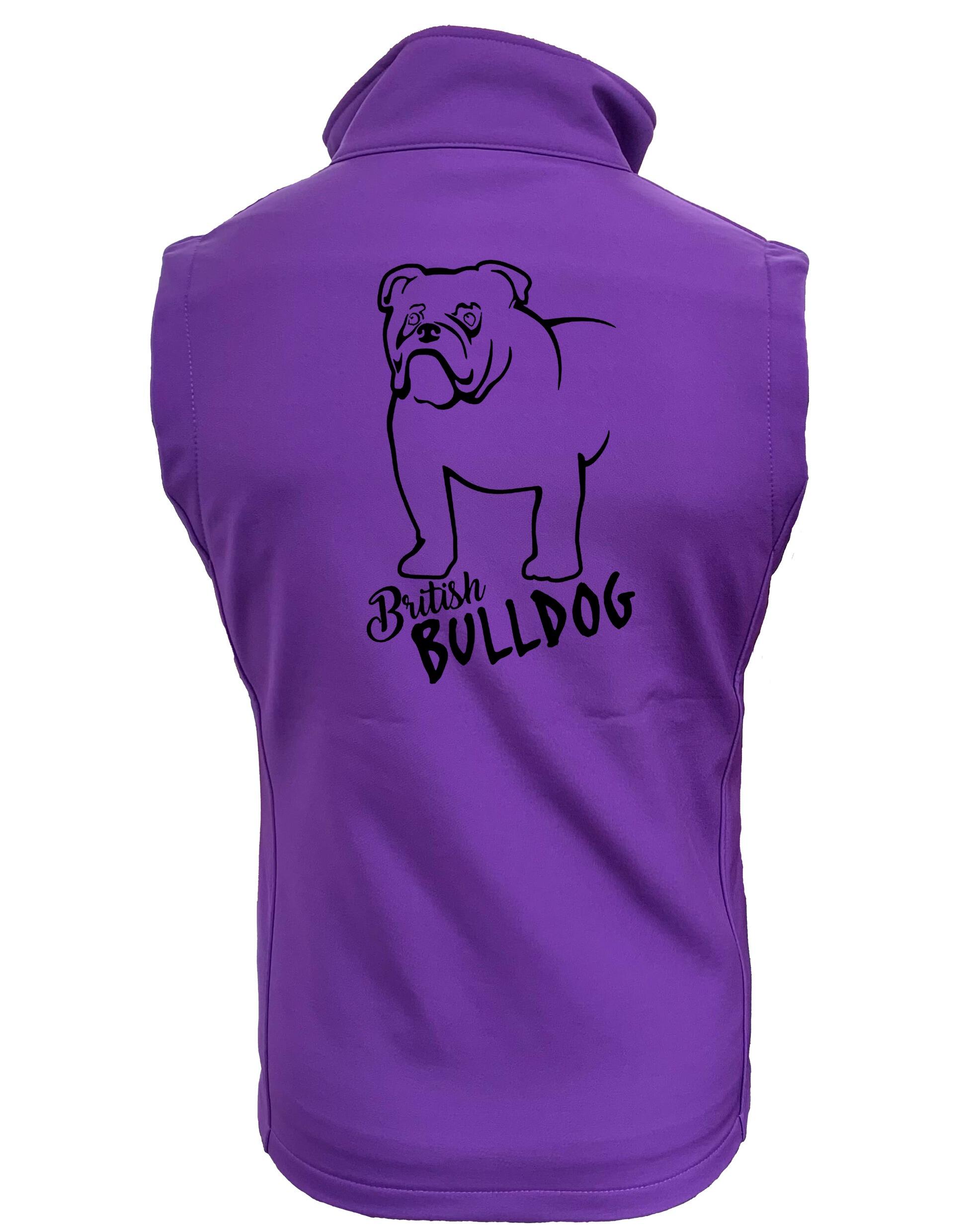 Unisex British Bulldog Softshell Gilet Purple (Black)