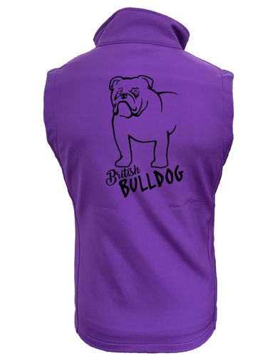 Unisex British Bulldog Softshell Gilet Purple (Black)