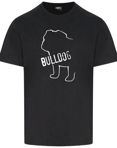 Unisex Bulldog (Body Design) Roundneck T-Shirt Black (White)