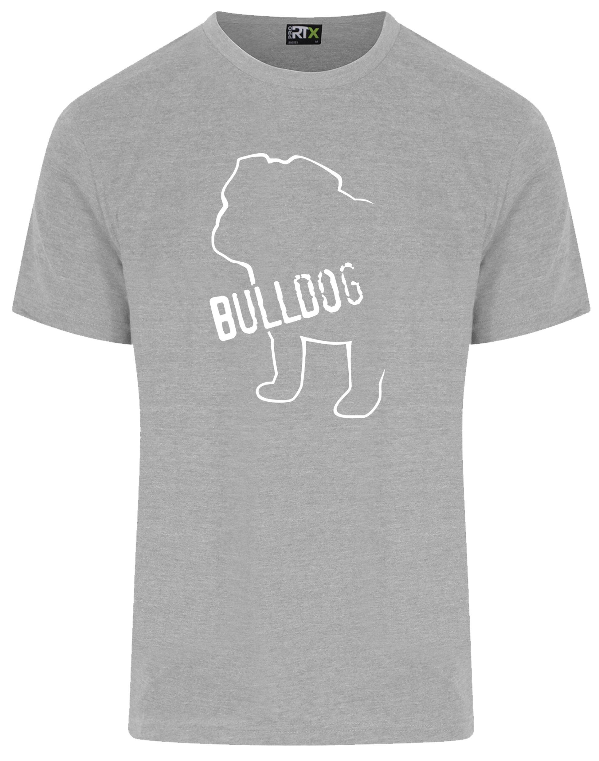 Unisex Bulldog (Body Design) Roundneck T-Shirt Heather Grey (White)