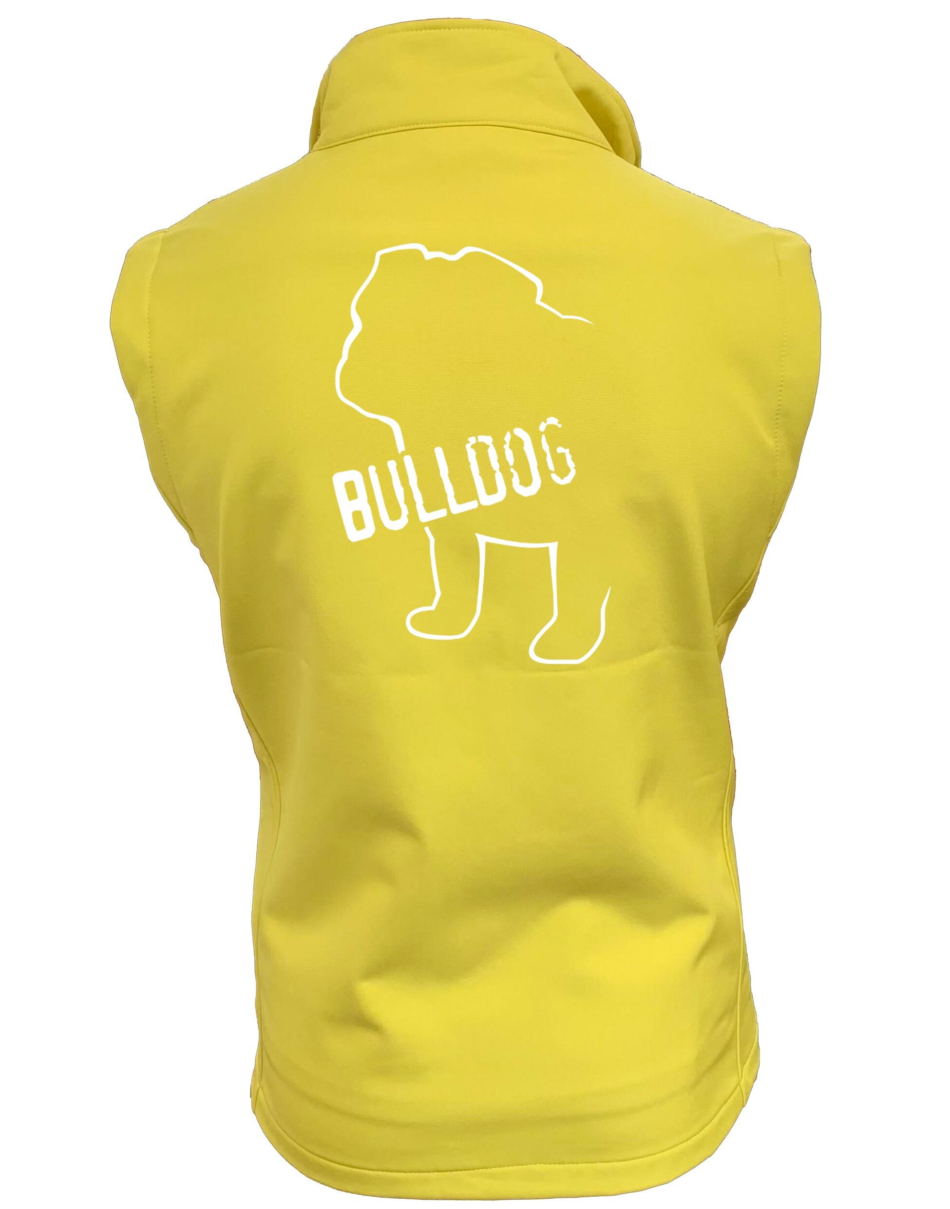 Female Bulldog (Body Design) Softshell Gilet Yellow (White)