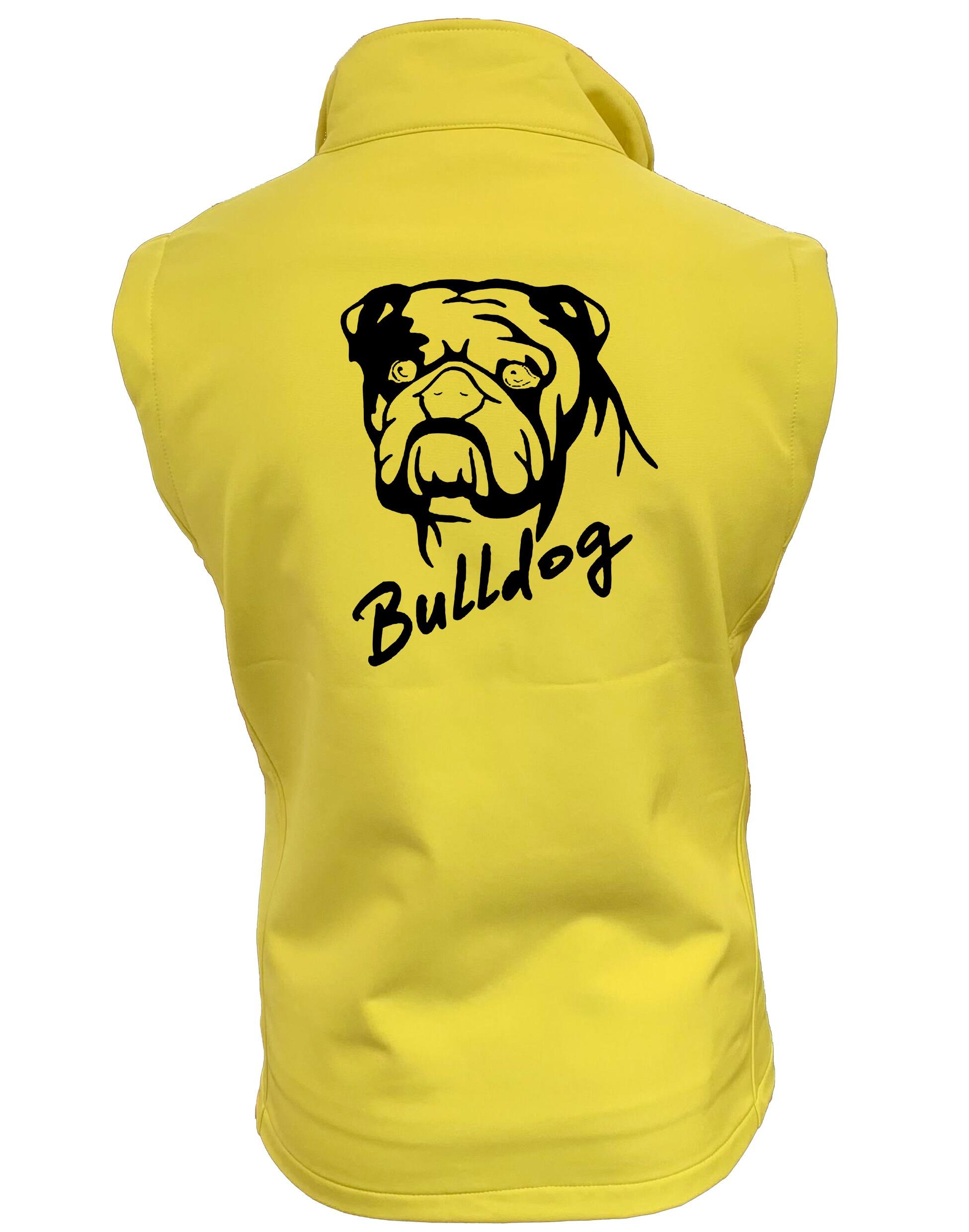 Female Bulldog (Head Design) Softshell Gilet Yellow (Black)