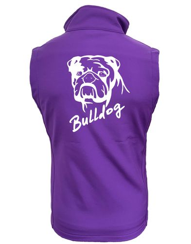 Unisex Bulldog (Head Design) Softshell Jacket Purple (White)